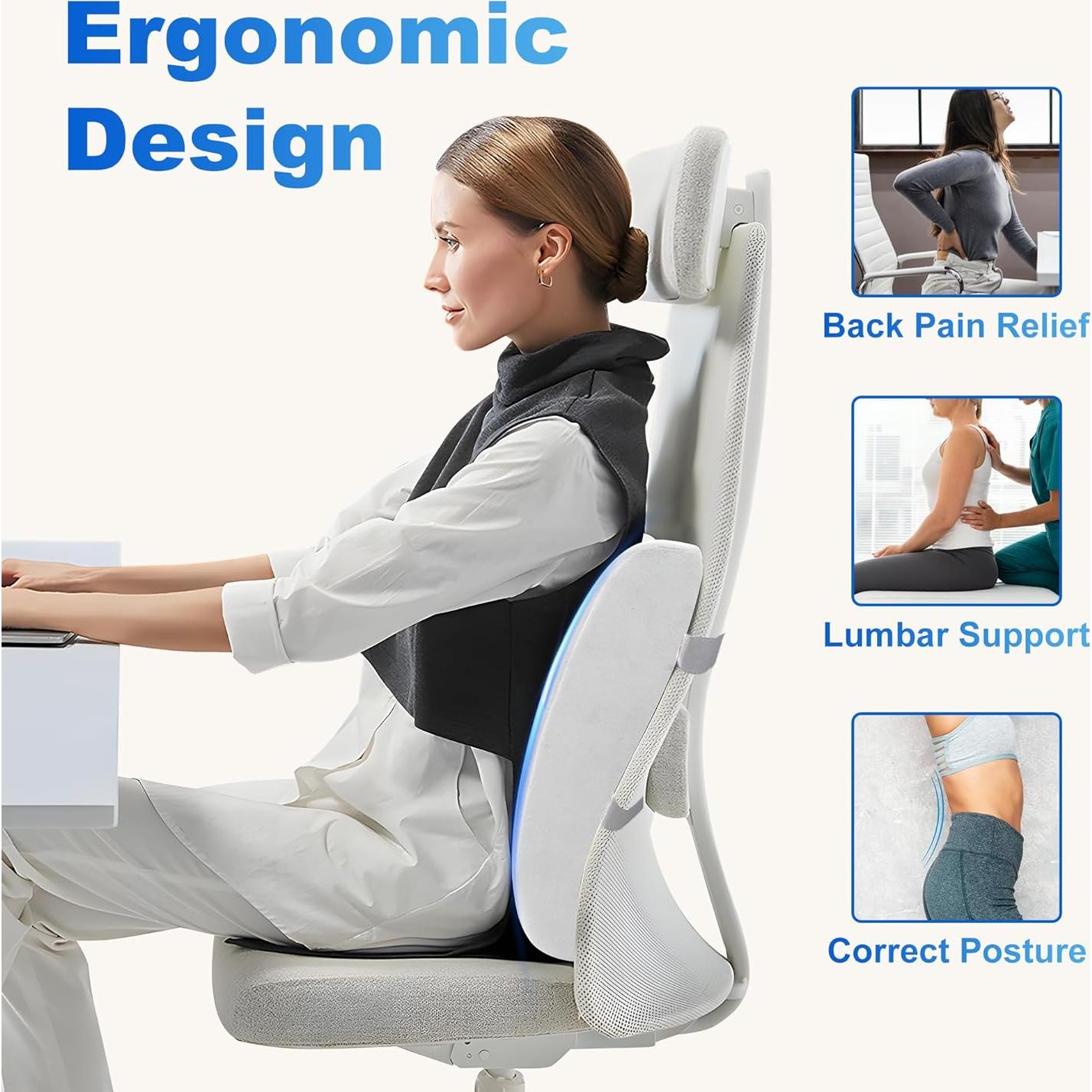 Almohada Lumbar Calentada CILI CL-4102BLU con Masaje Vibrante