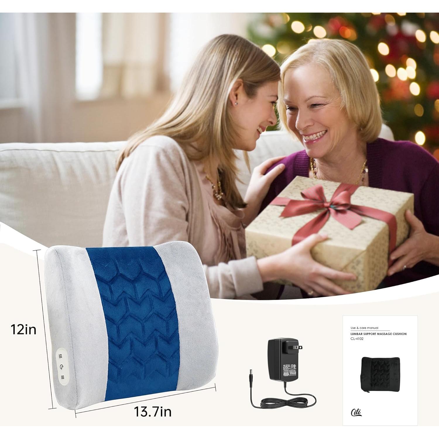 Almohada Lumbar Calentada CILI CL-4102BLU con Masaje Vibrante