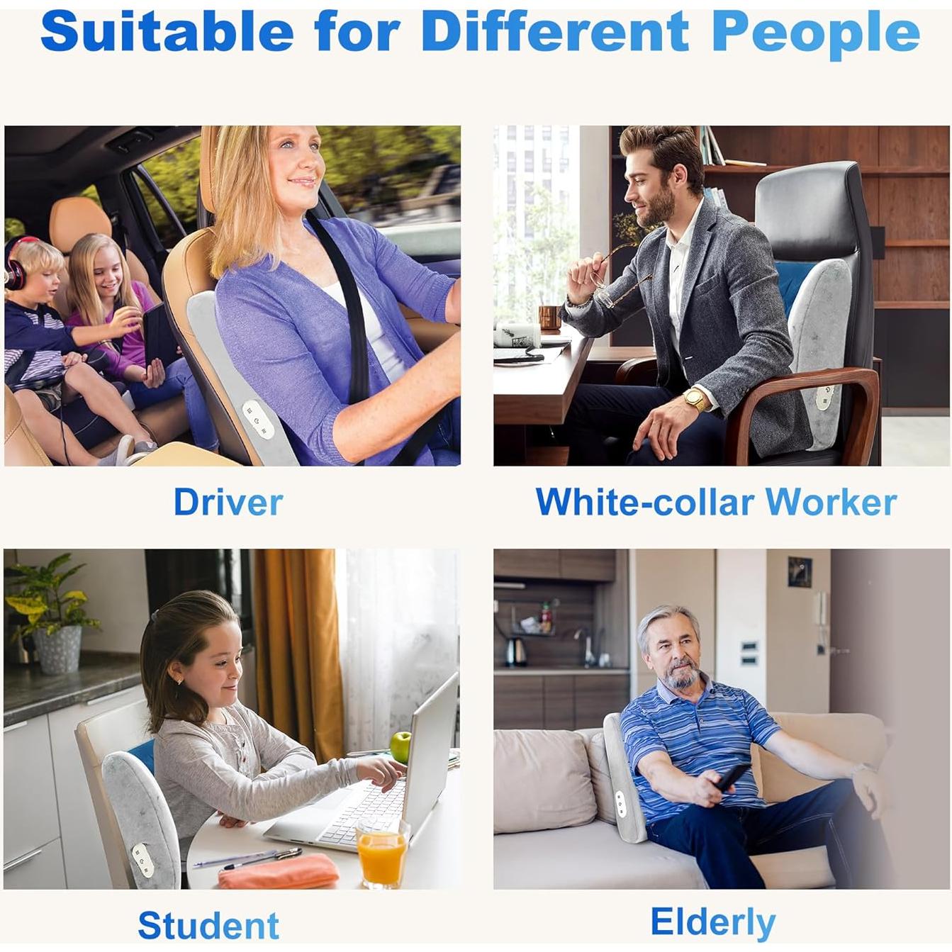 Almohada Lumbar Calentada CILI CL-4102BLU con Masaje Vibrante