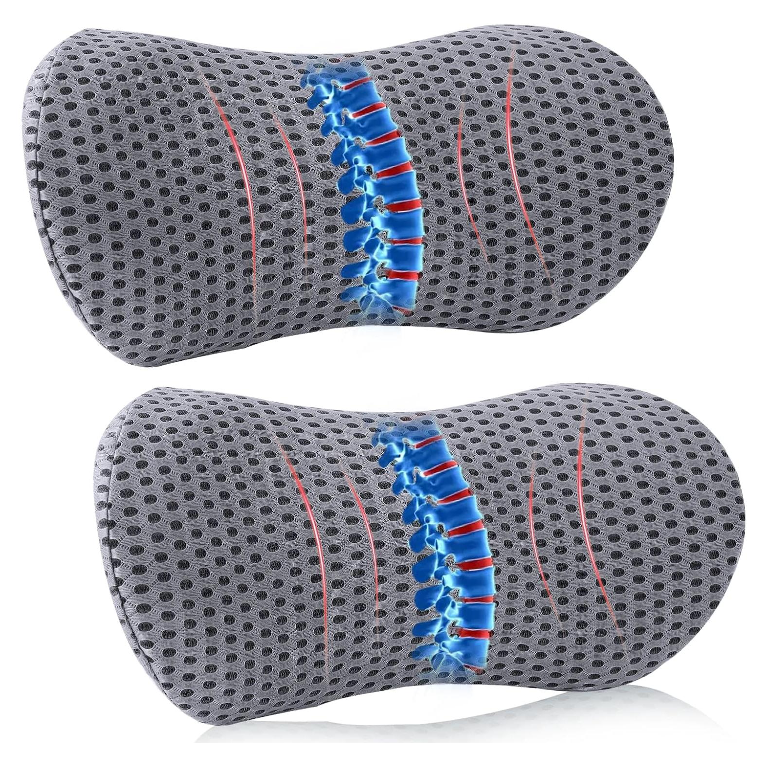 Cojín Lumbar Ergonómico FOUSUPDT - 2 Paquete Espuma con Memoria