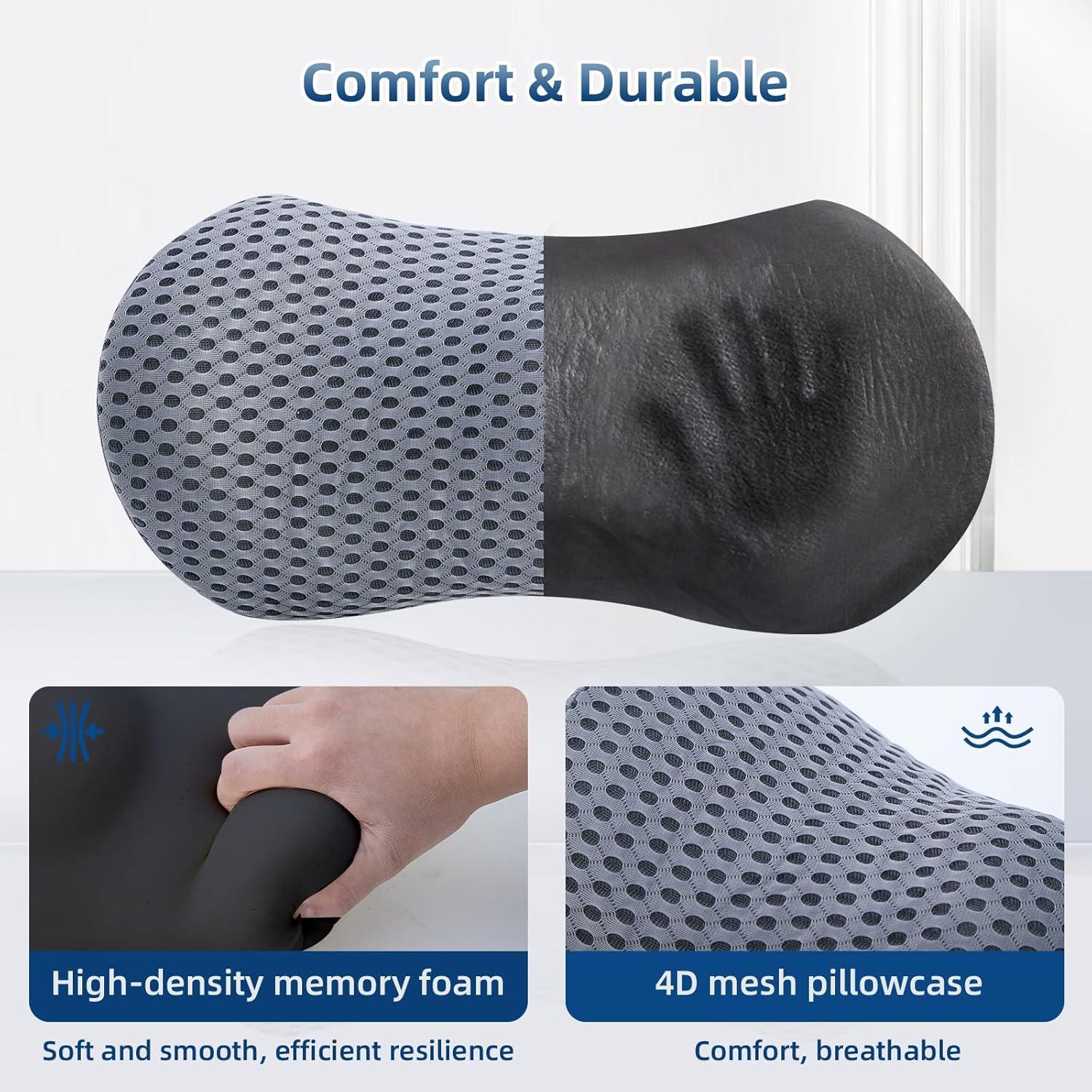 Cojín Lumbar Ergonómico FOUSUPDT - 2 Paquete Espuma con Memoria