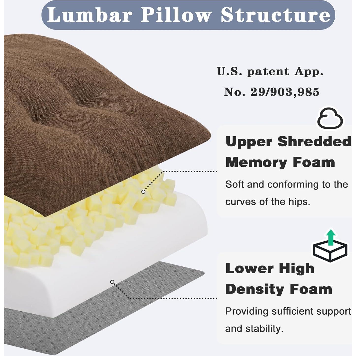 Almohada Lumbar Baibu con Espuma Viscoelástica 50.8x38.1 cm