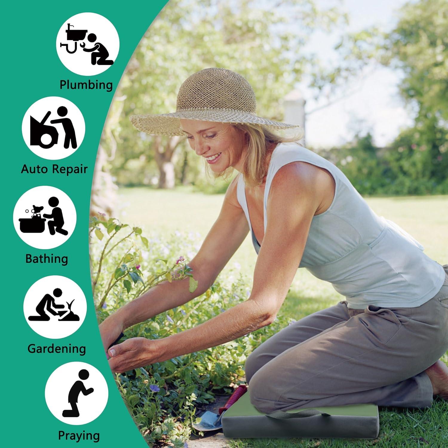 Almohadilla para Arrodillarse KI Store Espuma de Memoria Verde Oliva