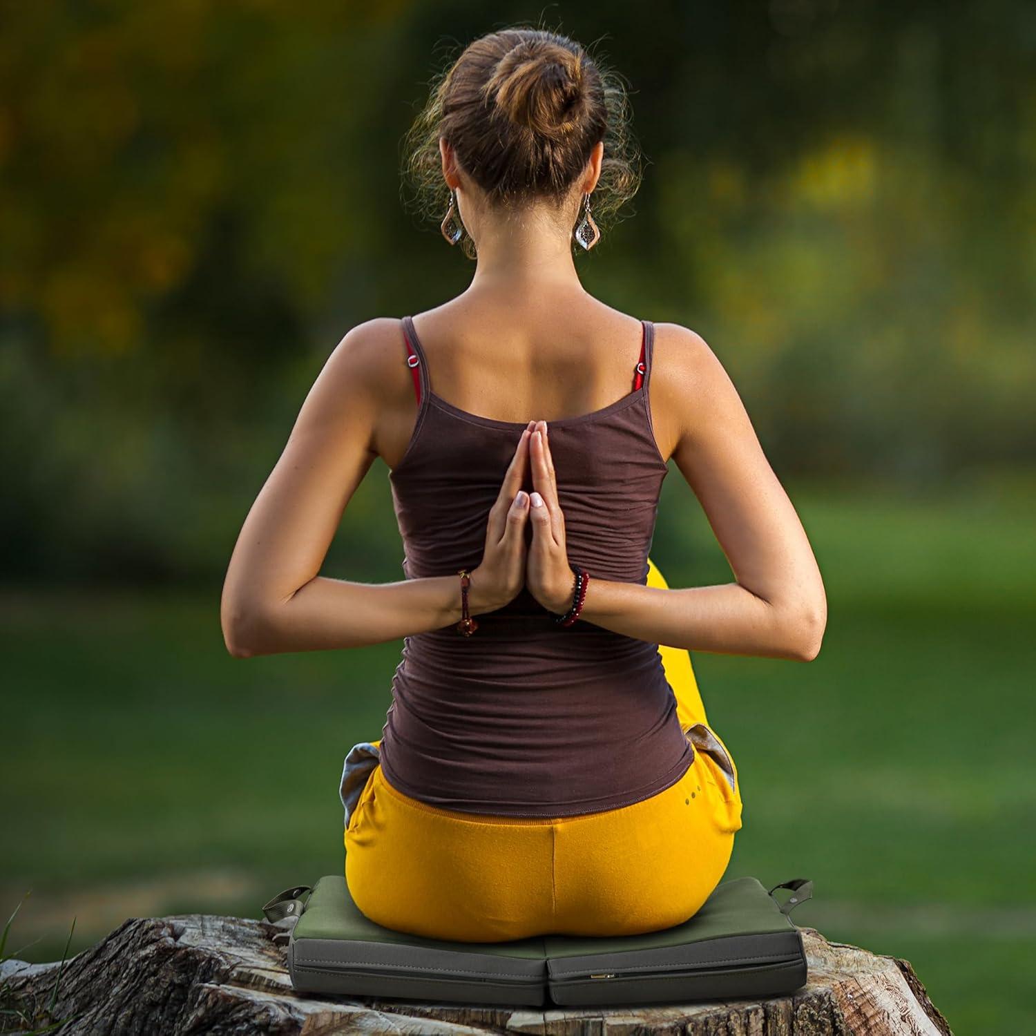 Almohadilla para Arrodillarse KI Store Espuma de Memoria Verde Oliva