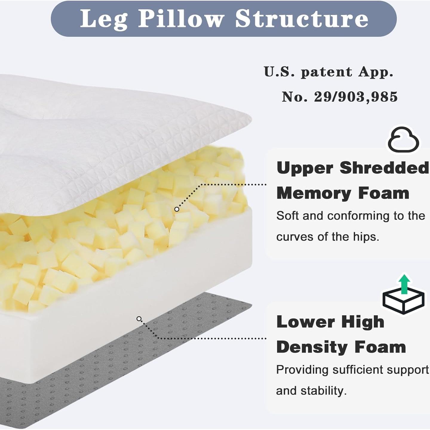 Almohada Elevadora de Piernas Baibu de Espuma Viscoelástica 60x46x15 cm