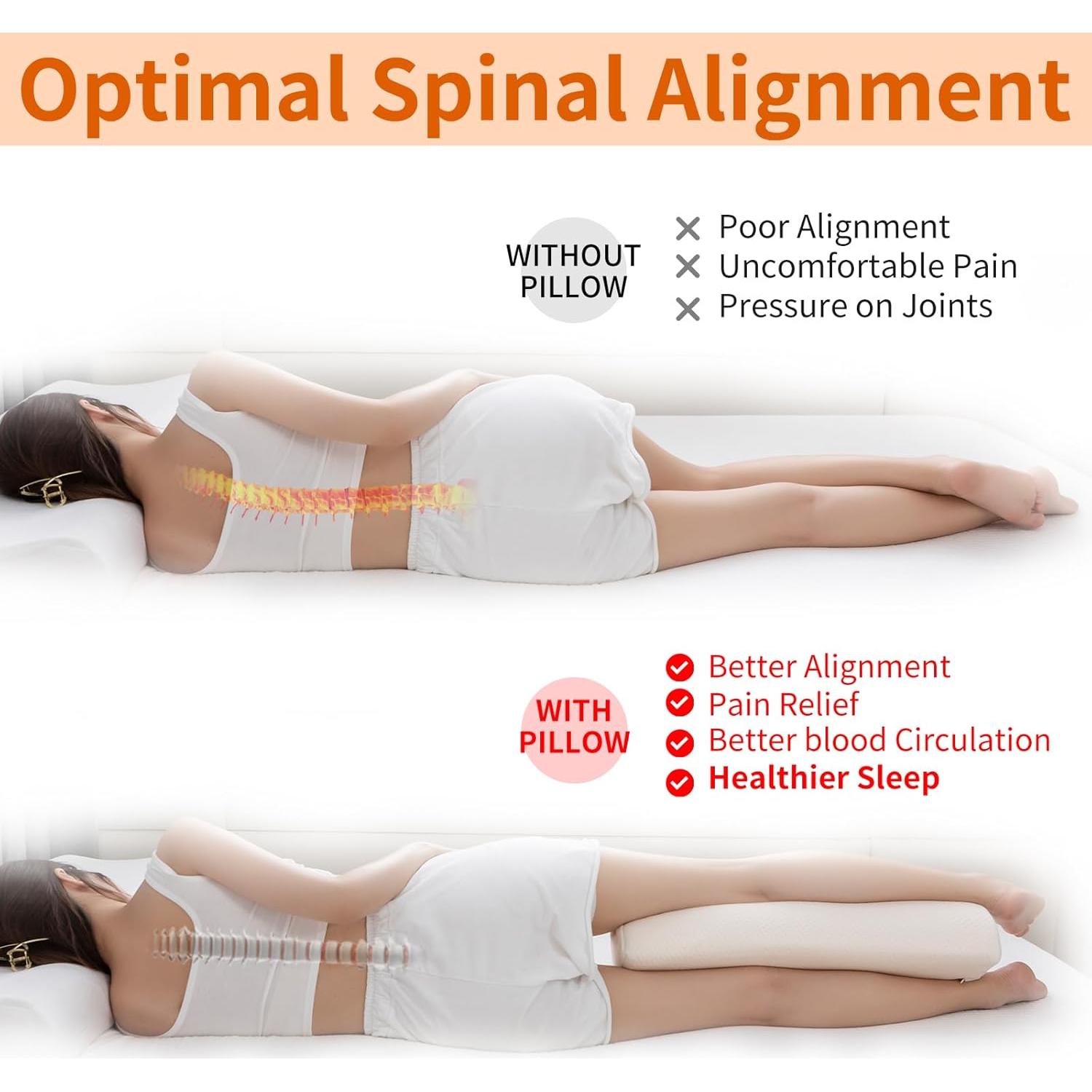 Cojín de Media Luna Eiury - Espuma Viscoelástica Lavable 52cm