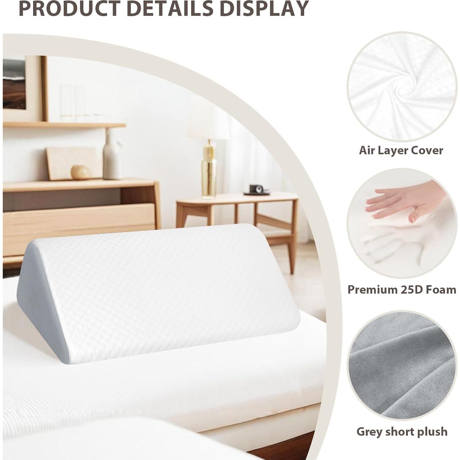 Almohada en cuña MOREZZF para elevación de piernas 50x36cm