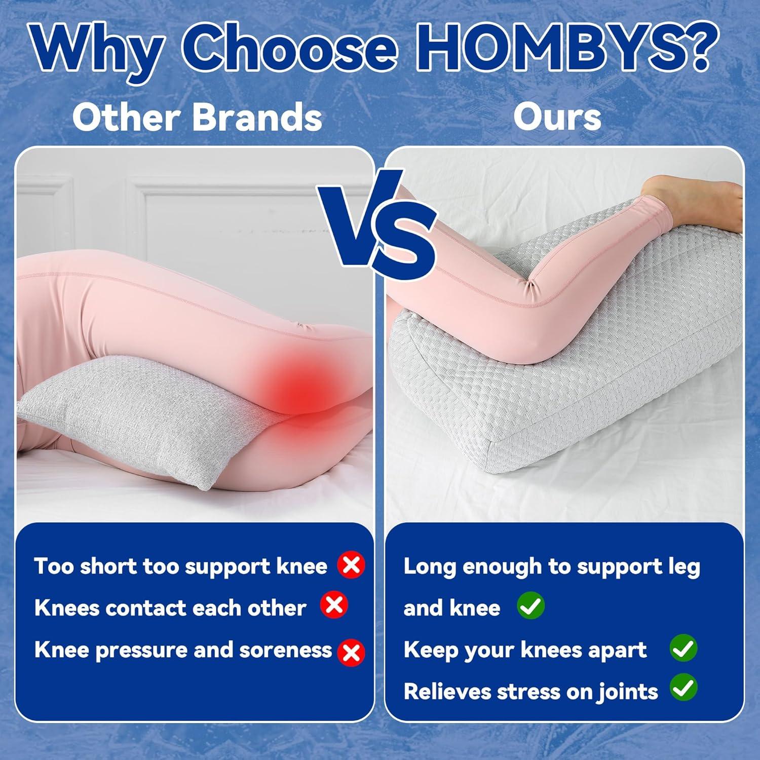 Almohada Enfriadora HOMBYS para Rodilla - Espuma Viscoelástica 58.4x25.4cm