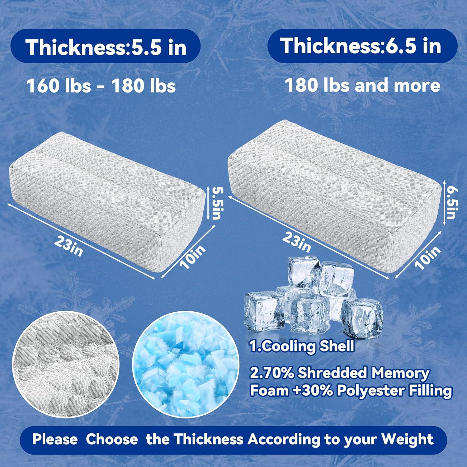 Almohada Enfriadora HOMBYS para Rodilla - Espuma Viscoelástica 58.4x25.4cm