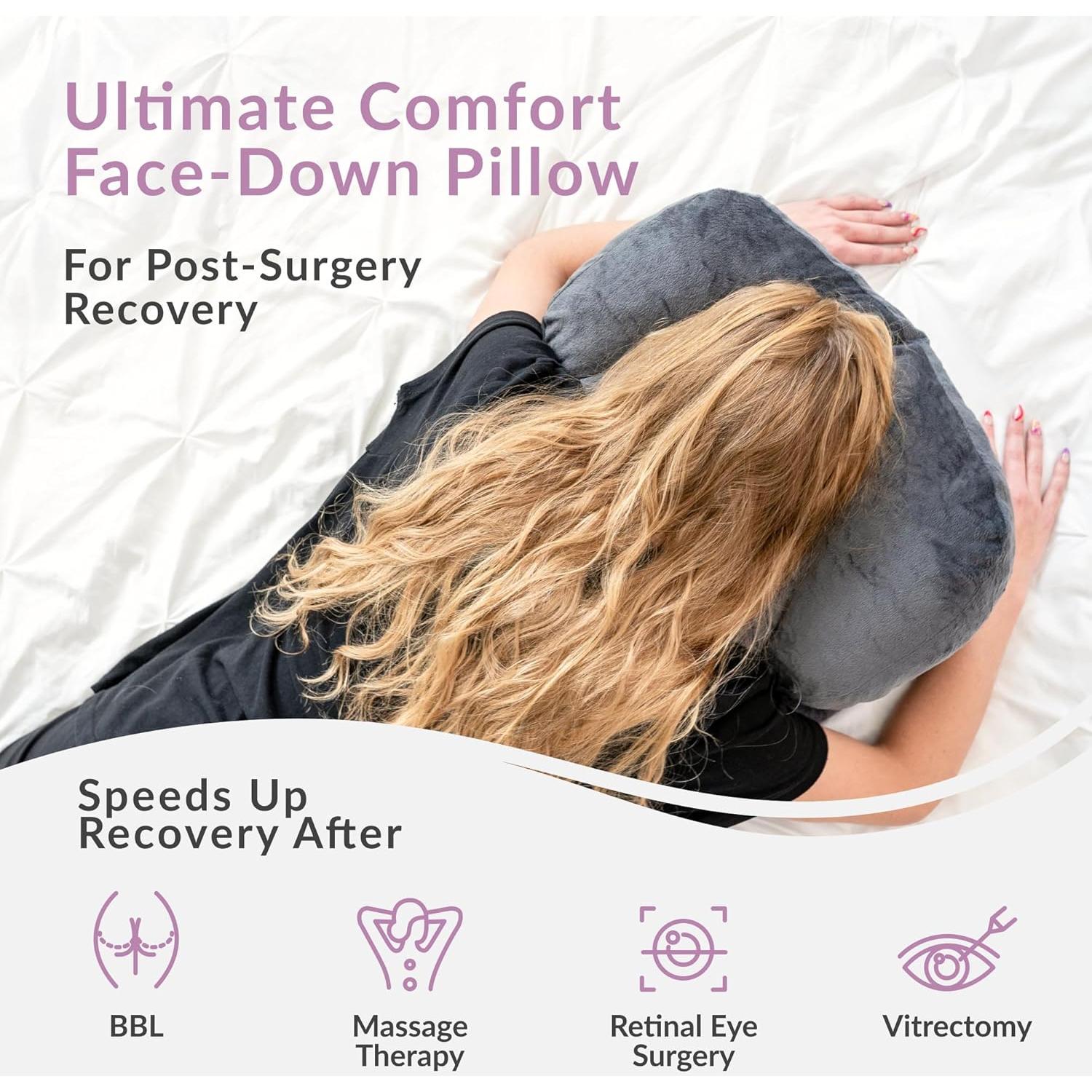 Almohada Boca Abajo Zomaple para Recuperación Postquirúrgica - 68x50 cm