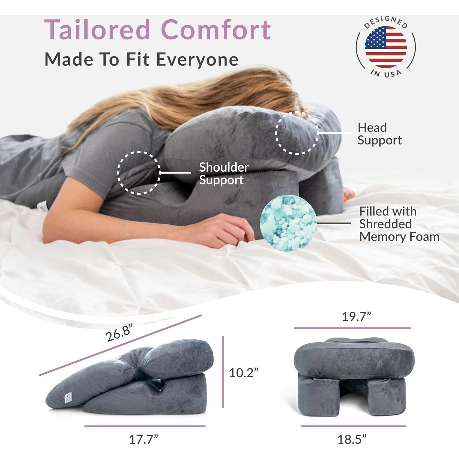 Almohada Boca Abajo Zomaple para Recuperación Postquirúrgica - 68x50 cm