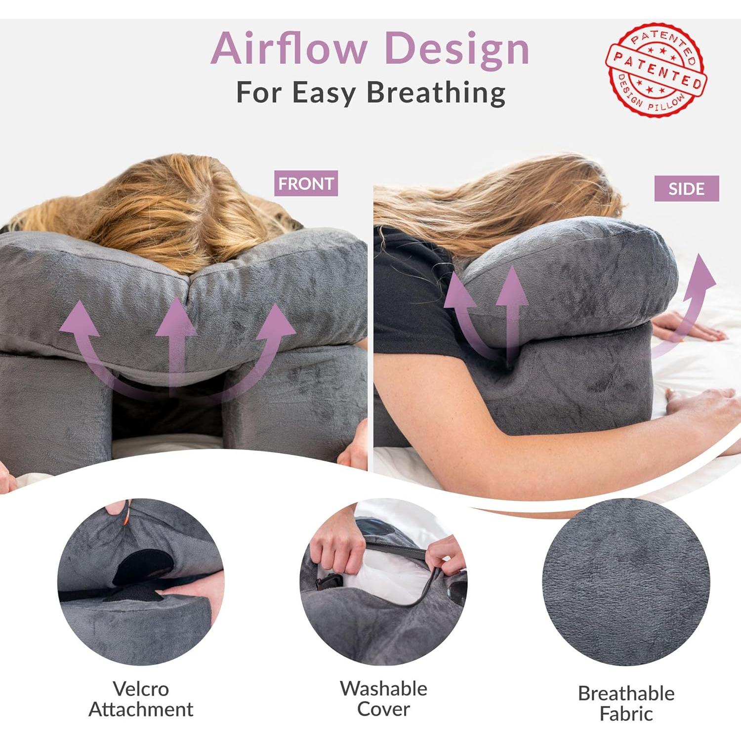 Almohada Boca Abajo Zomaple para Recuperación Postquirúrgica - 68x50 cm