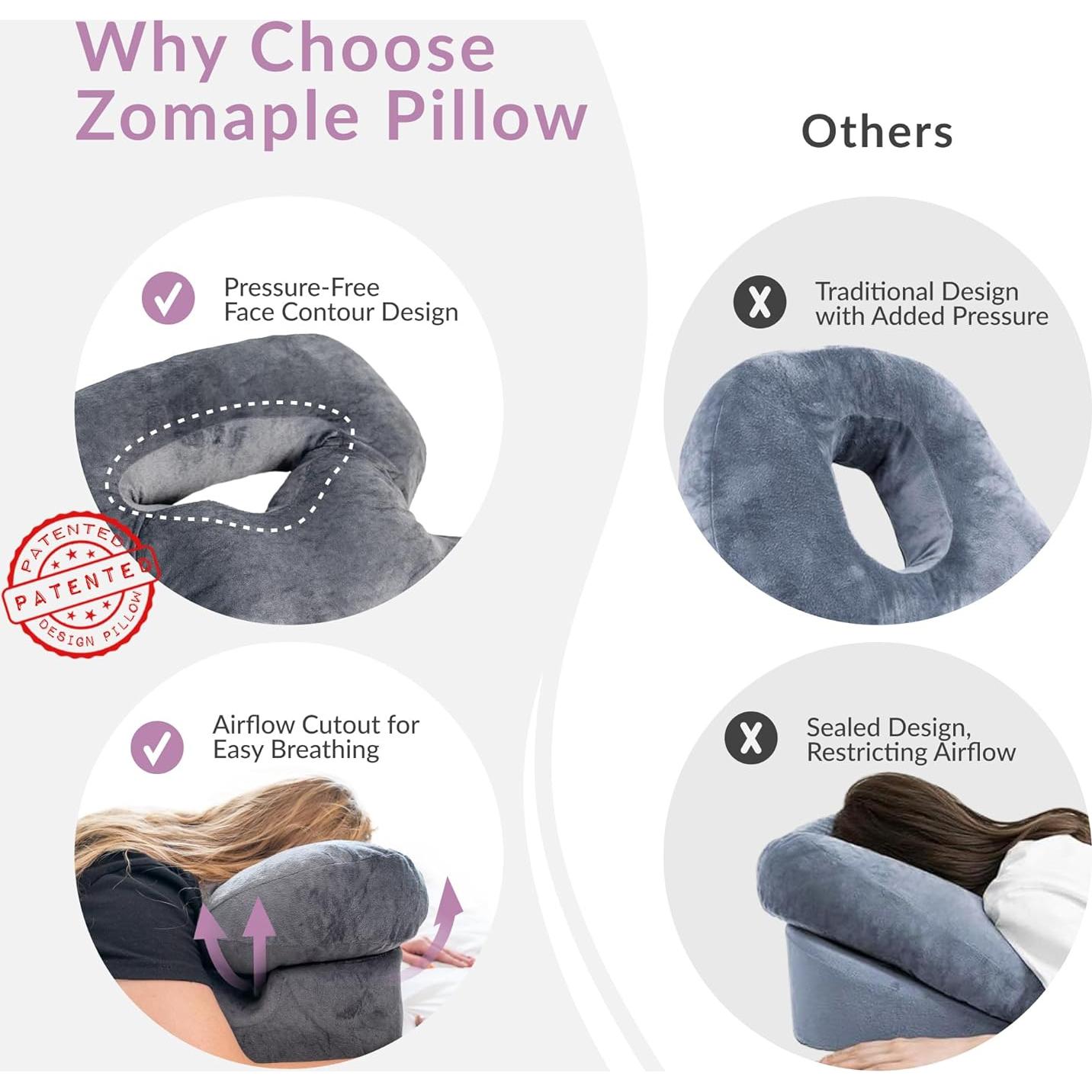 Almohada Boca Abajo Zomaple para Recuperación Postquirúrgica - 68x50 cm