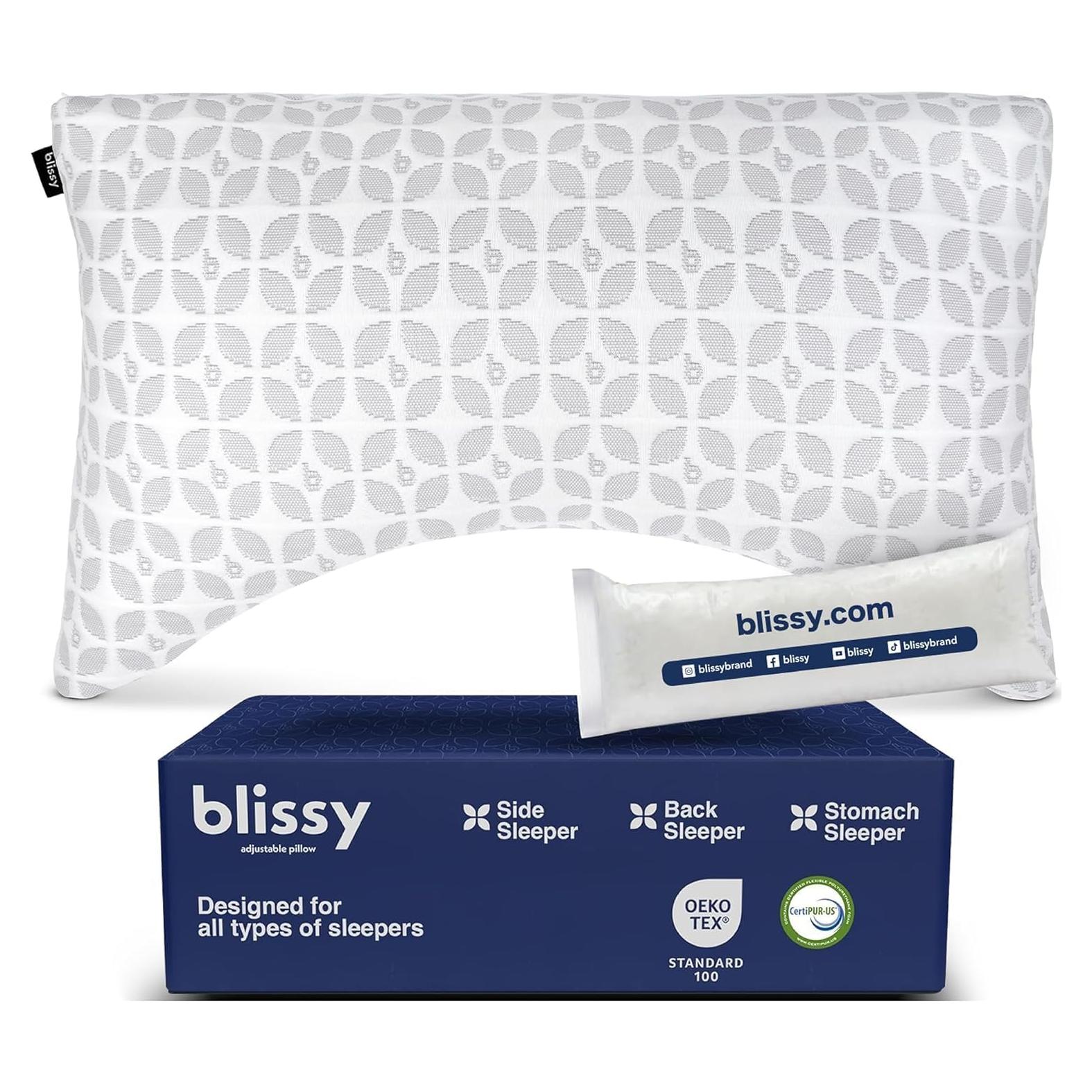 Almohada Ajustable de Espuma Memoria Blissy Rey Enfriamiento