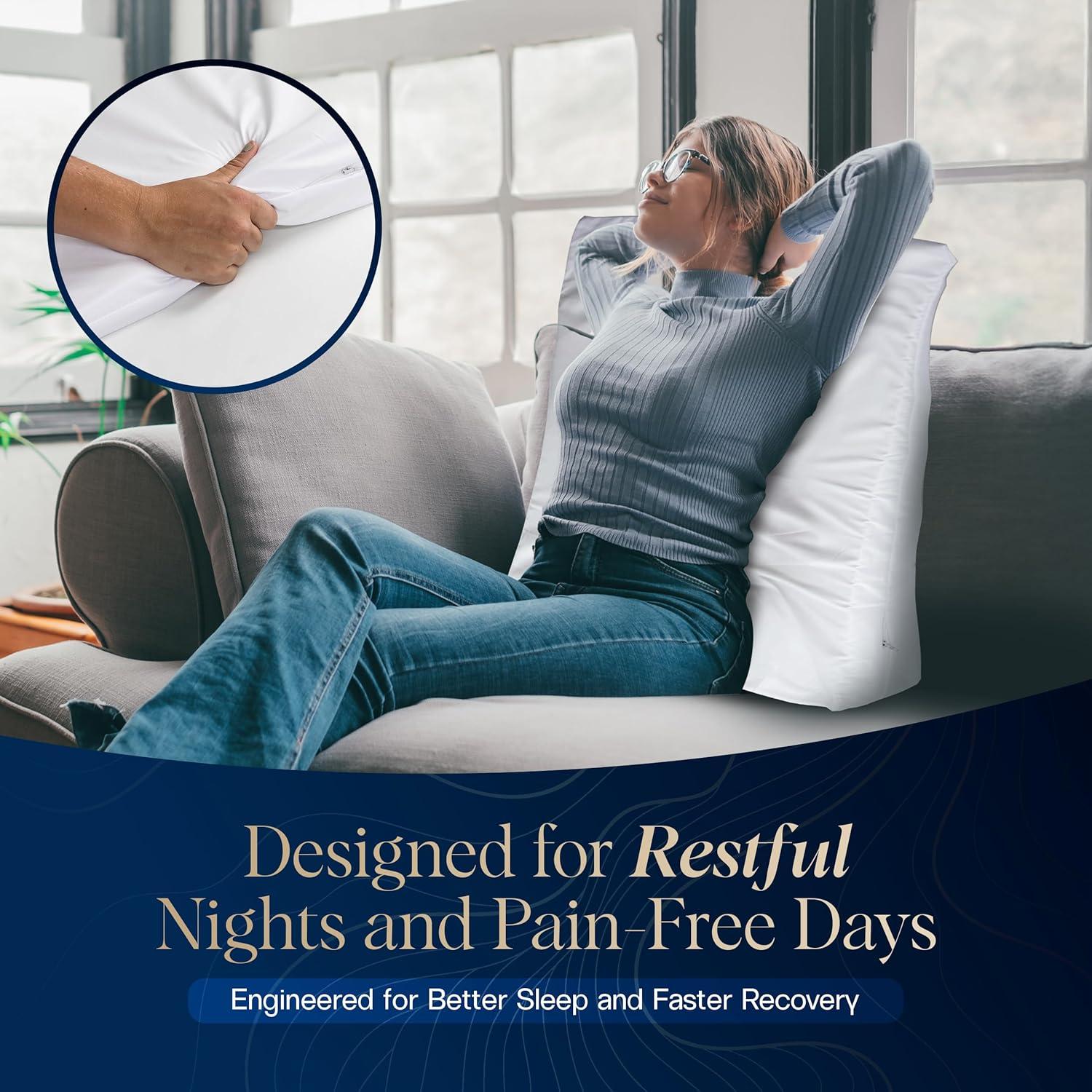 Cojín en cuña Hermell para dormir - Soporte para espalda 60x60 cm