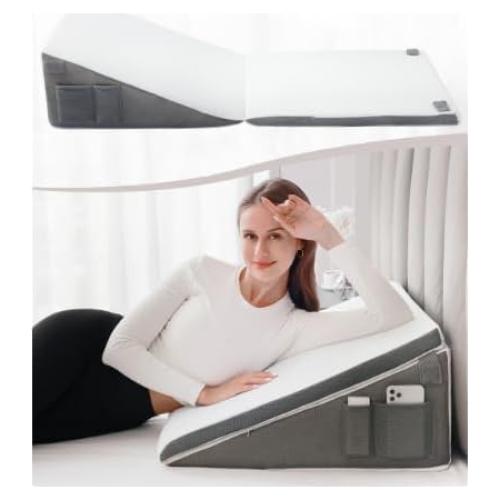 Almohada Cuña Ajustable FSCGIFE con Bolsillos para Almacenamiento