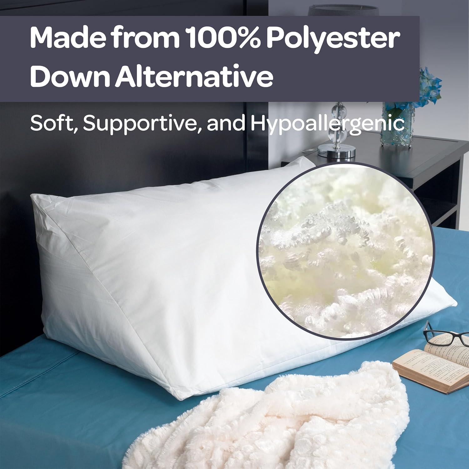 Cojín en Cuña Lavish Home - Soporte para Espalda y Cuello - Blanco