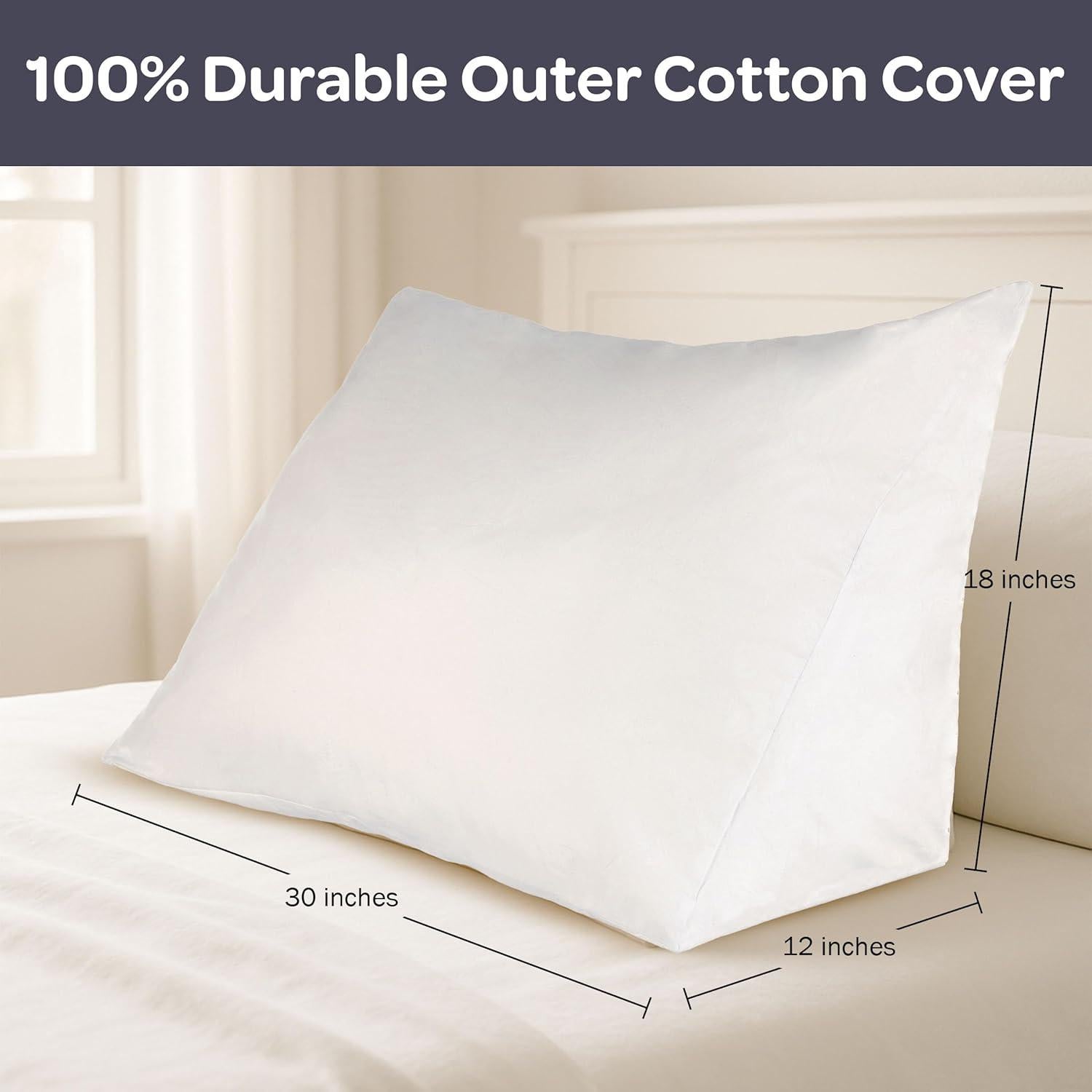 Cojín en Cuña Lavish Home - Soporte para Espalda y Cuello - Blanco