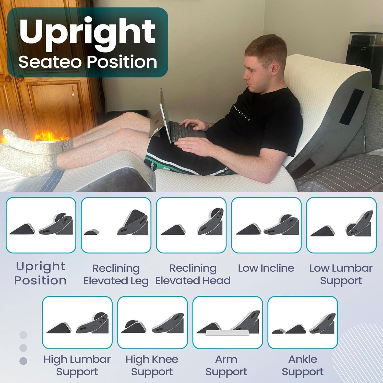 Juego de Almohadas en Cuña Ortopédica OPULUX 4 Piezas Espuma