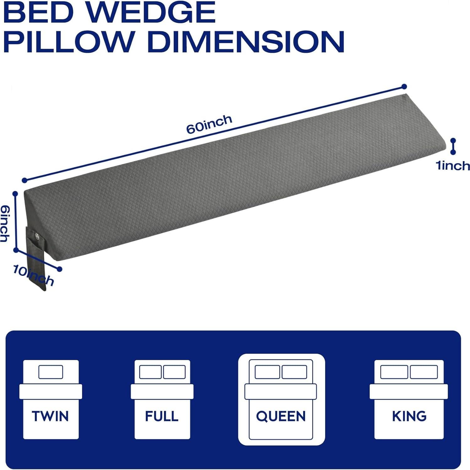 Cojín Wedge Queen MIDLADE Espuma Alta Densidad 152.4x25.4cm