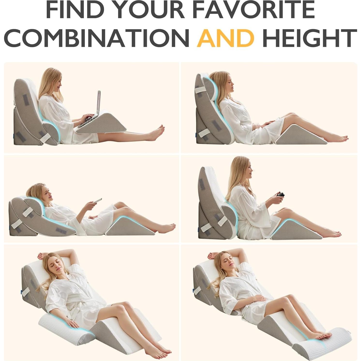 Juego de Almohadas Ortopédicas BDEUS 4 Piezas para Alivio Dolor