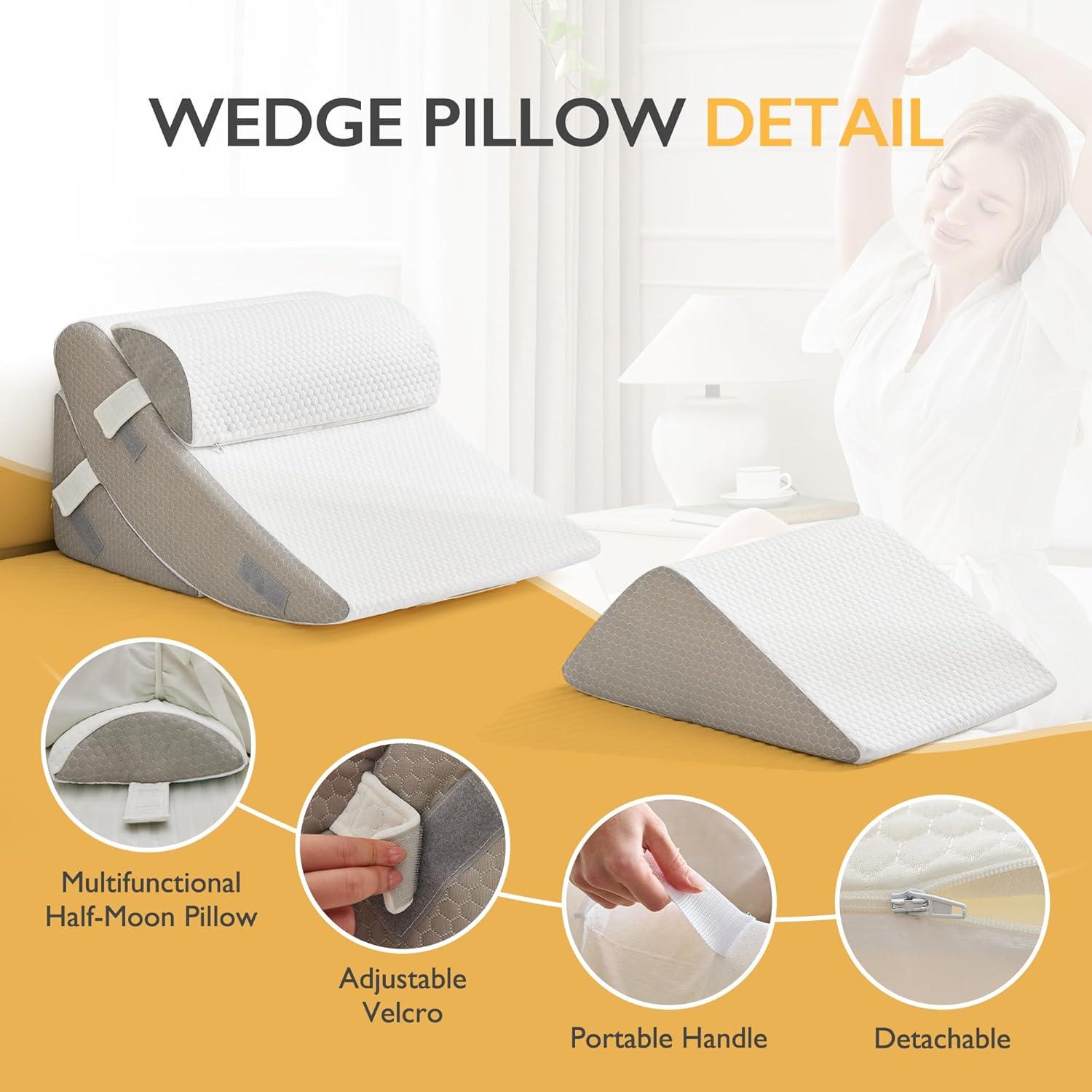 Juego de Almohadas Ortopédicas BDEUS 4 Piezas para Alivio Dolor