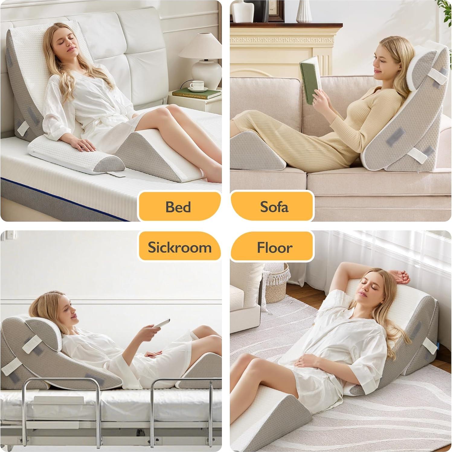 Juego de Almohadas Ortopédicas BDEUS 4 Piezas para Alivio Dolor