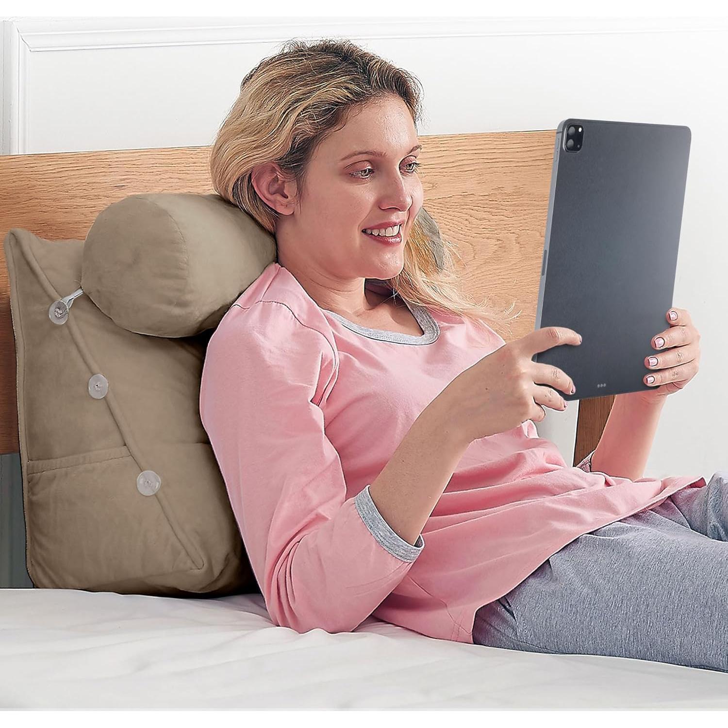 Cojín de Lectura Cheer Collection Cuña Ajustable Taupe 40x22cm