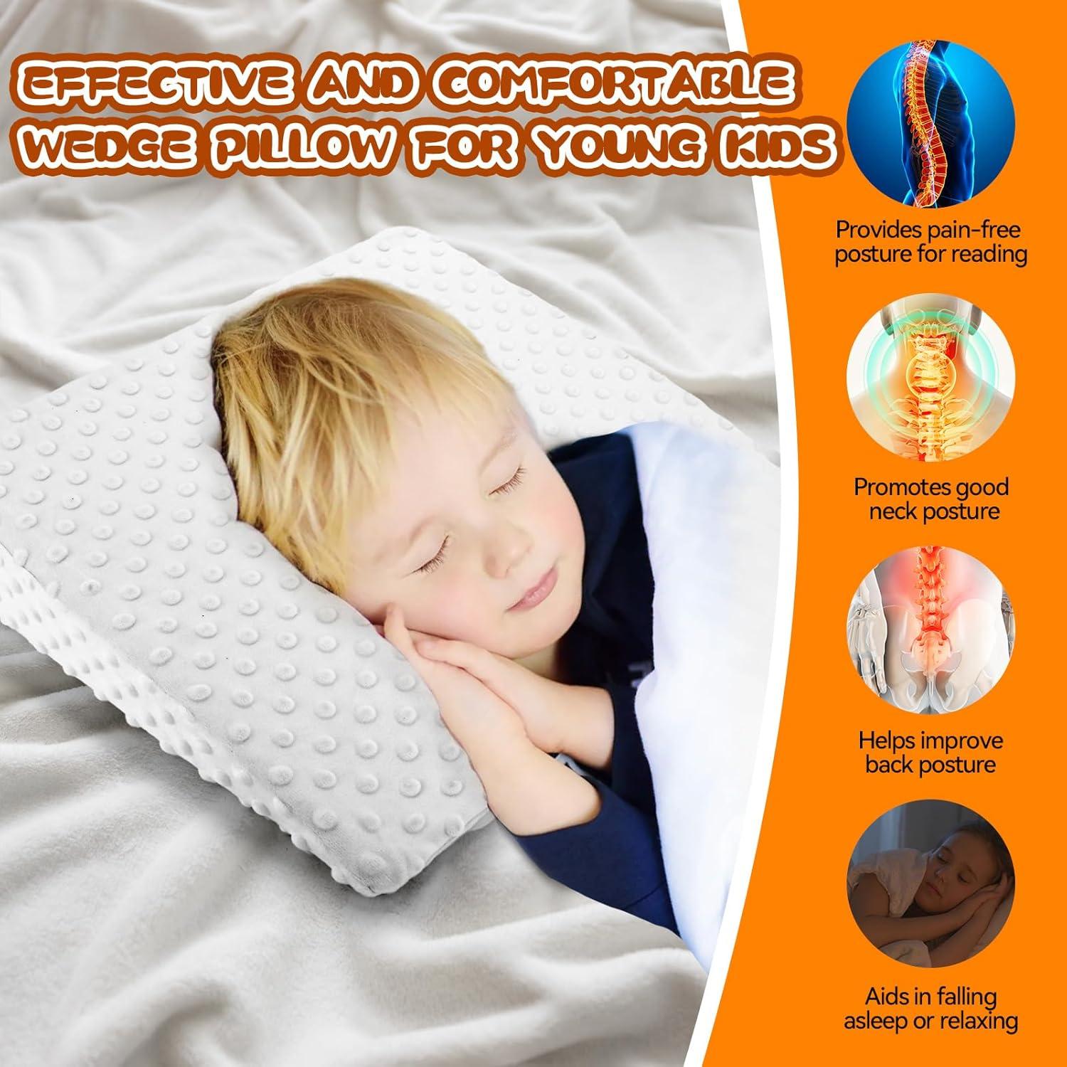 Cojín en Cuña BlissfulAbode para Niños, Espuma de Memoria, Blanco