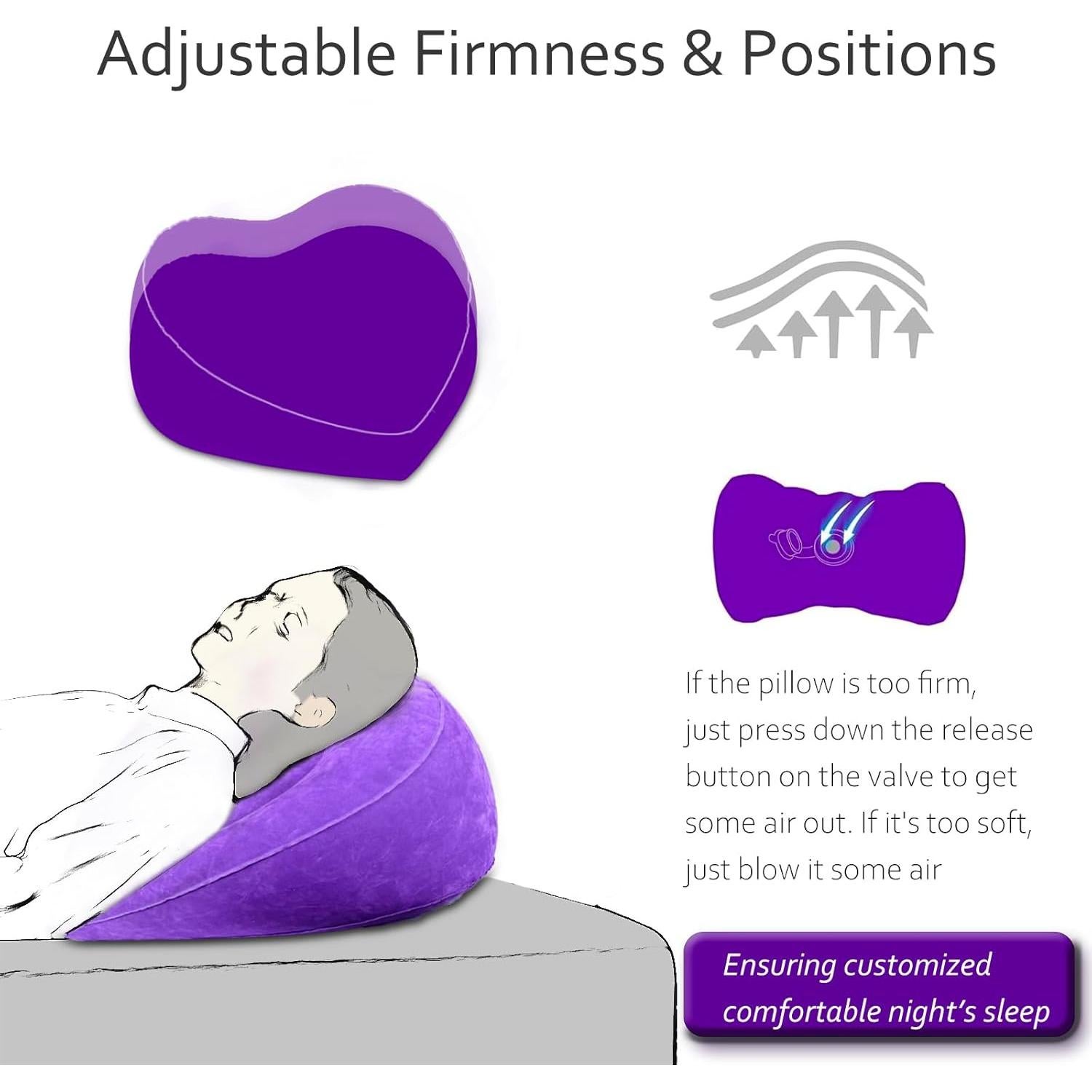 Almohada Inflable de Elevación de Piernas Hawtail - Corazón