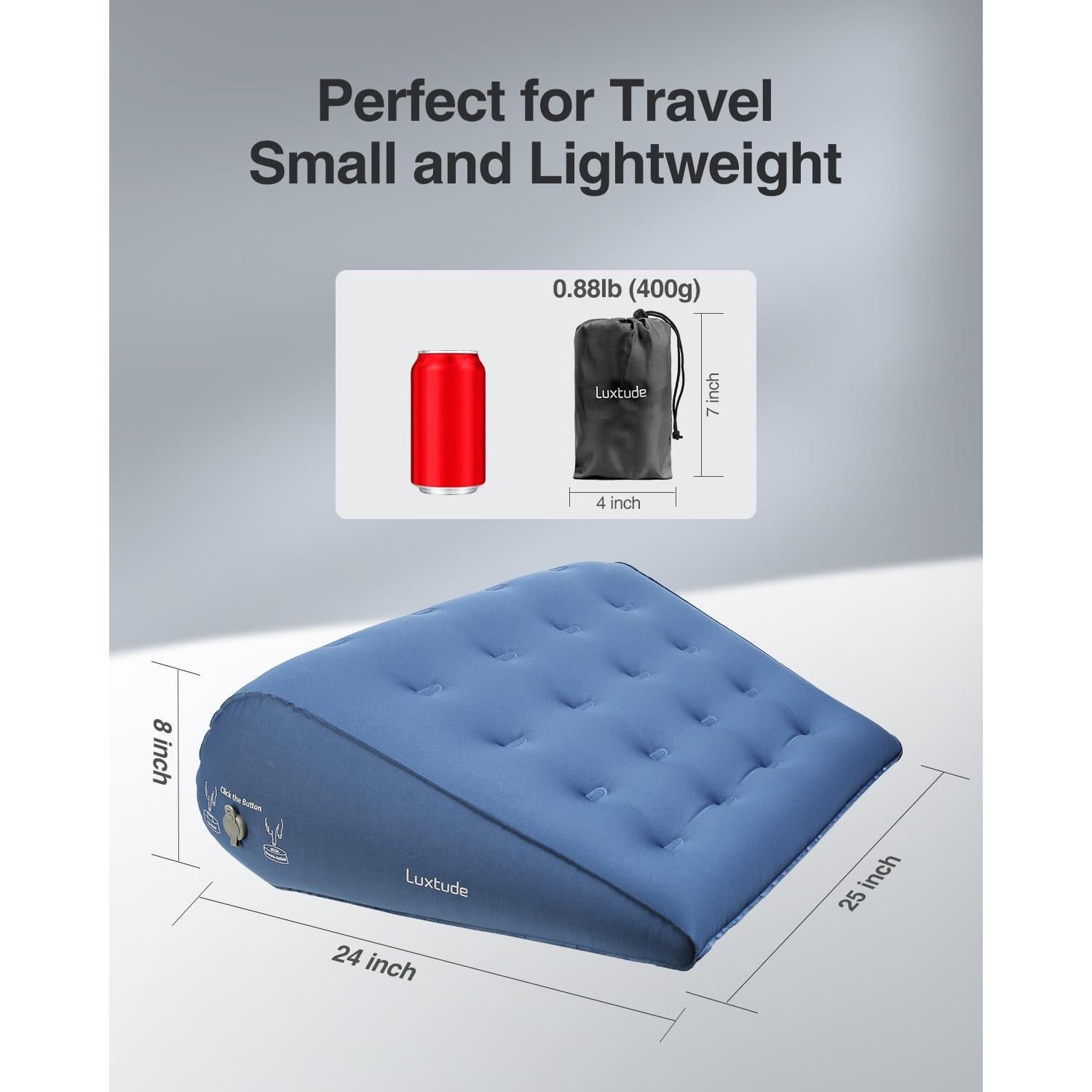 Cojín Inflable Luxtude en Forma de Cuña para Alivio de Espalda