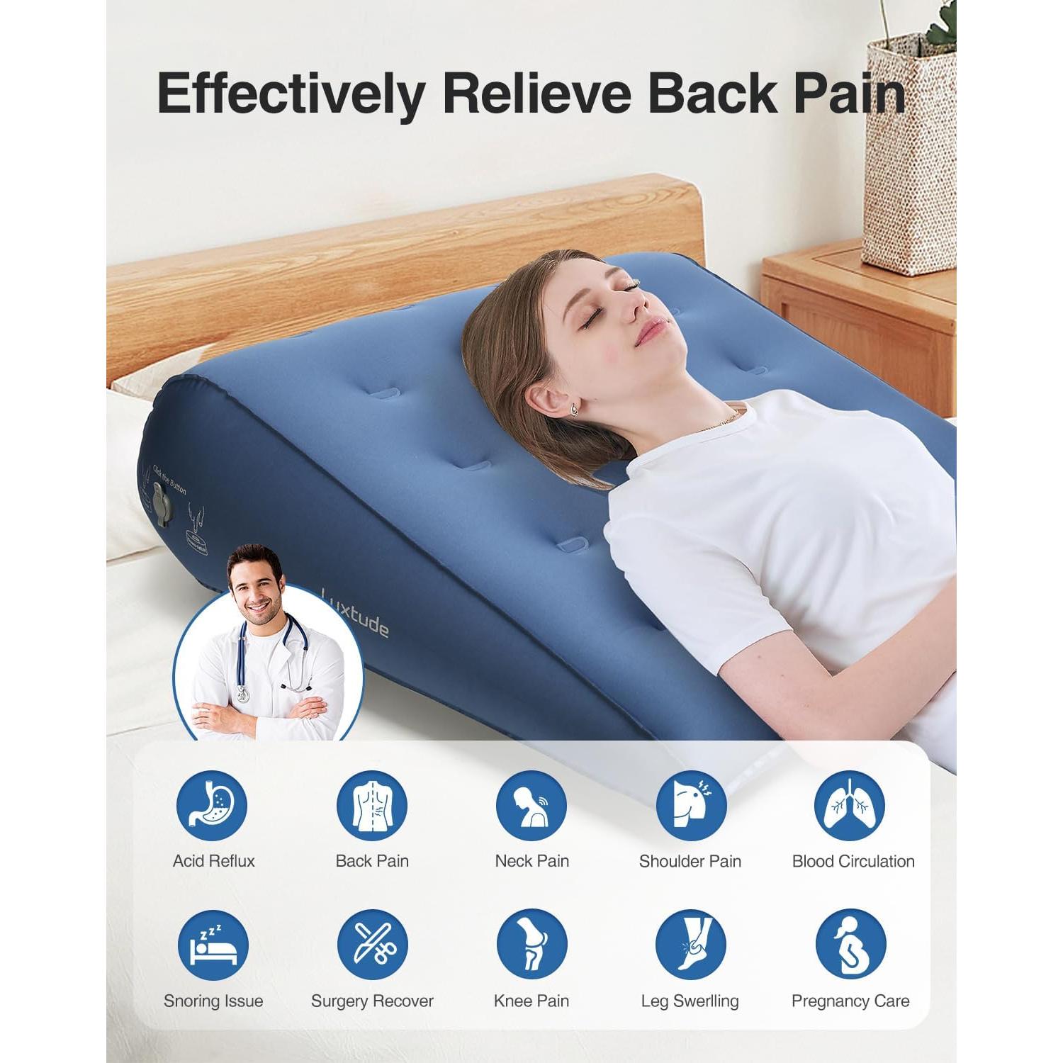 Cojín Inflable Luxtude en Forma de Cuña para Alivio de Espalda