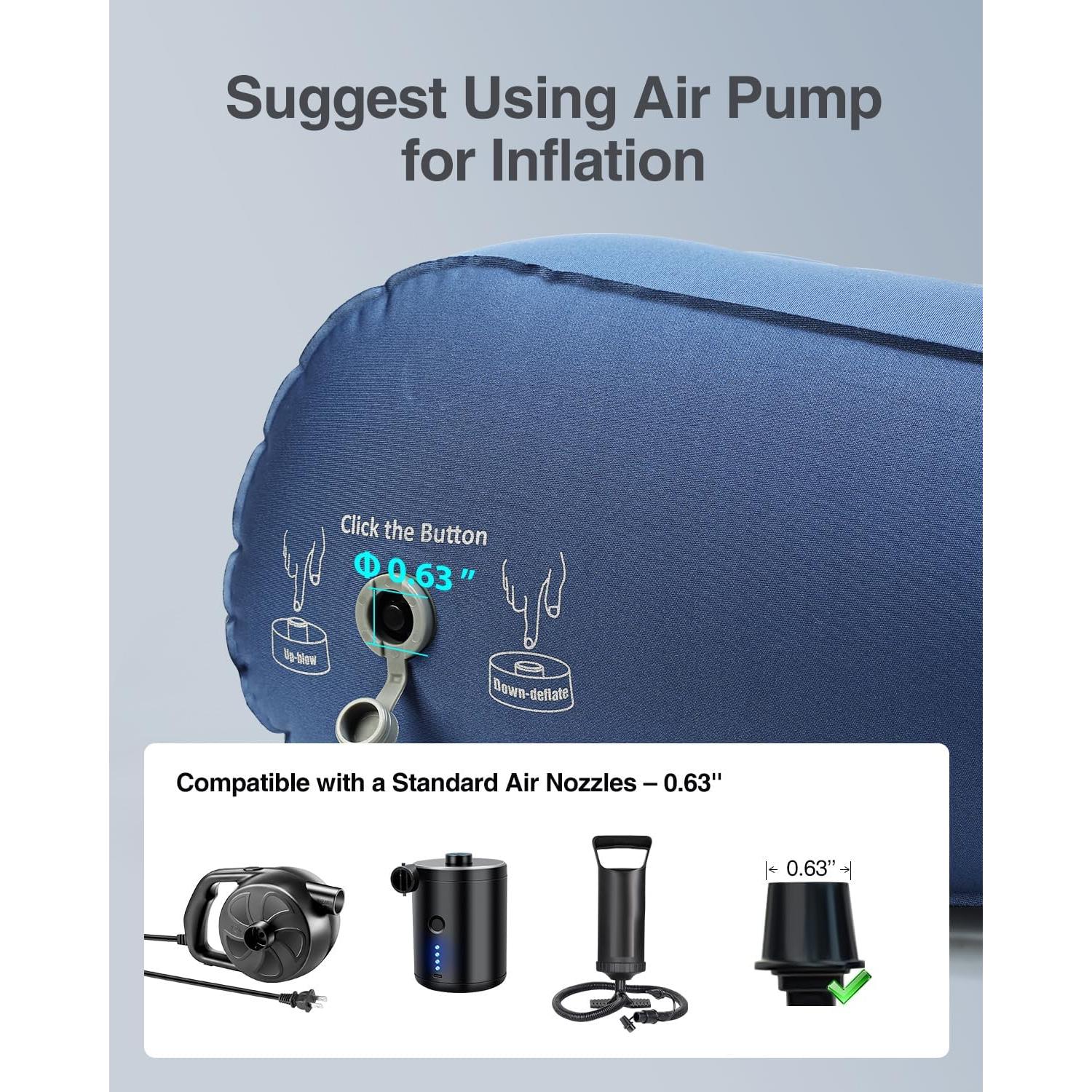 Cojín Inflable Luxtude en Forma de Cuña para Alivio de Espalda