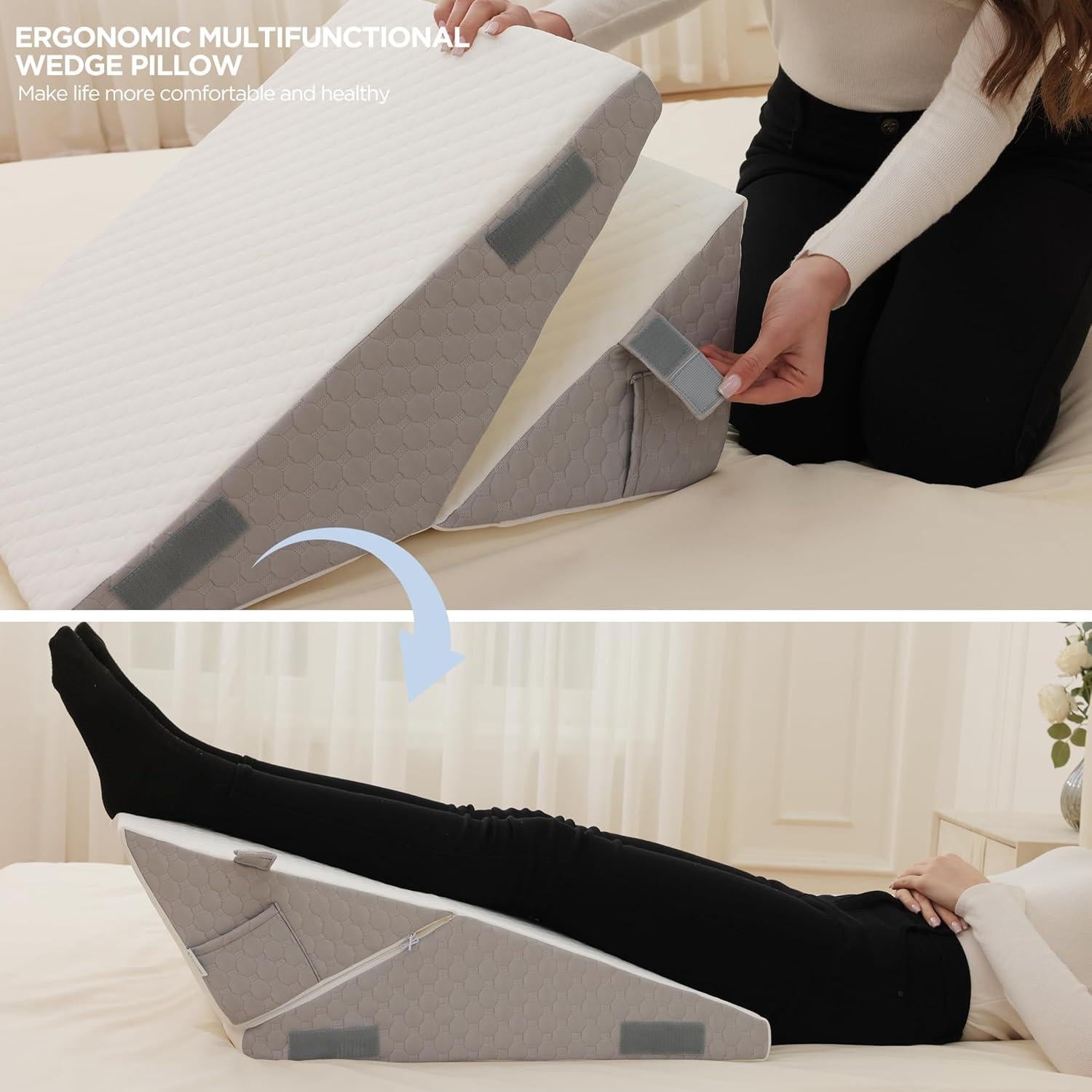 Cojín en Cuña Ortopédico Flyxunfri 10 en 1 Ajustable 55.88x30.48 cm