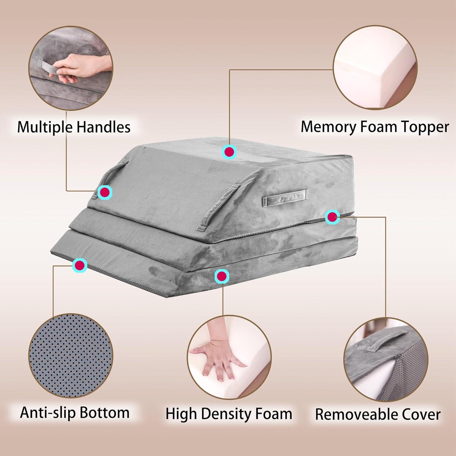 Cojín en cuña Jakoola Rex-Gris 25 cm Espuma Viscoelástica