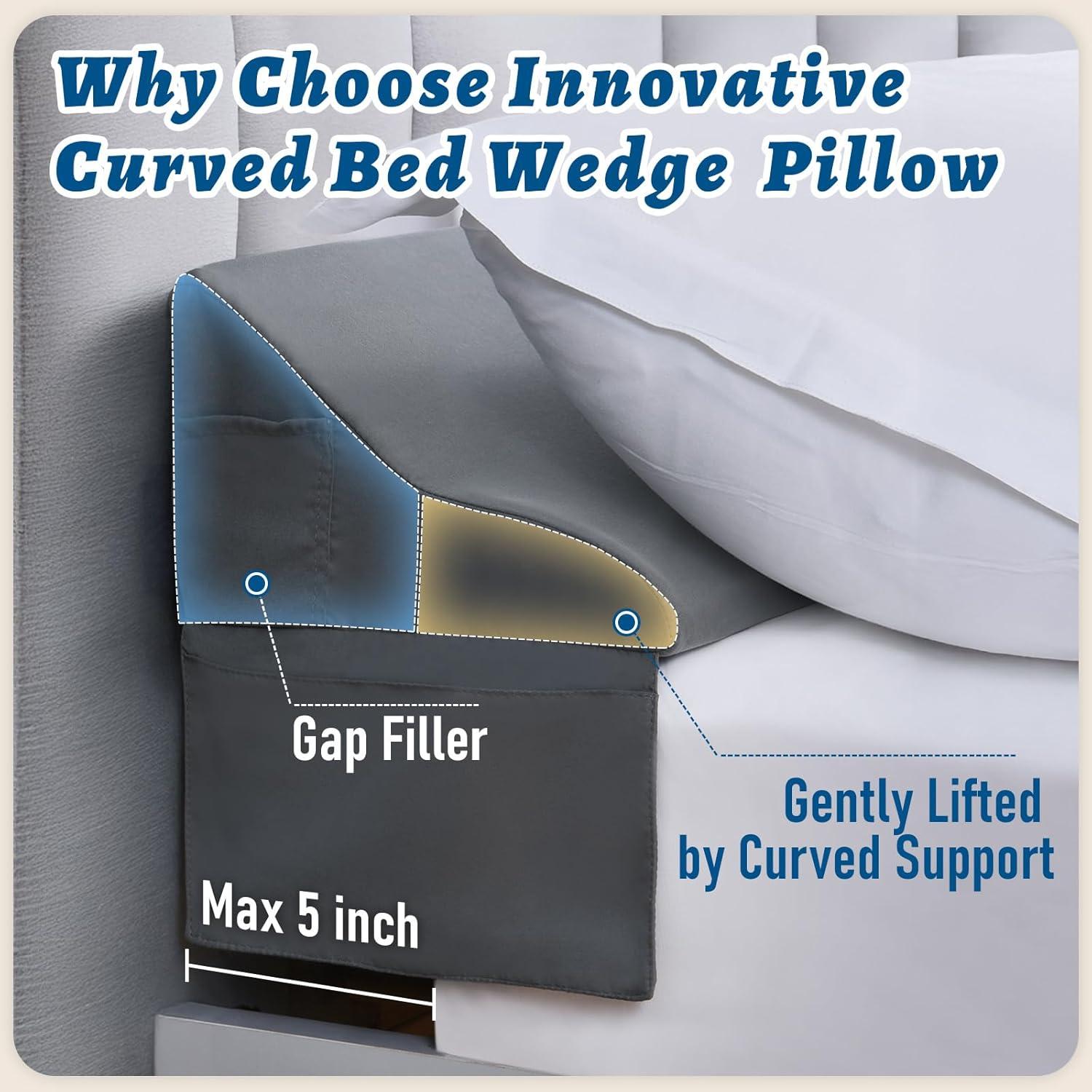 Cojín en Cuña Queen Selectico Gris - Relleno Espacio Cabecera