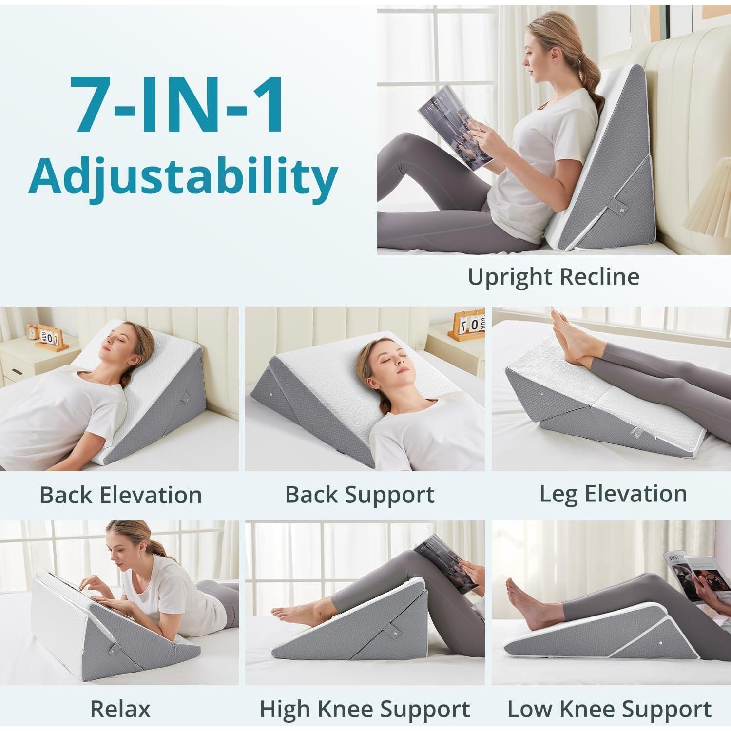 Almohada en Cuña Ajustable Sasttie 7 en 1 Espuma Viscoelástica