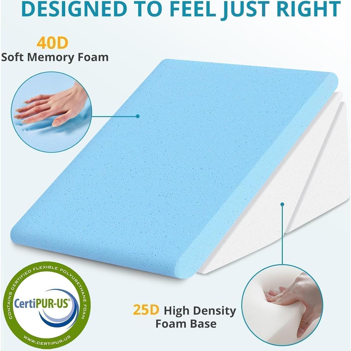 Almohada en Cuña Ajustable Sasttie 7 en 1 Espuma Viscoelástica