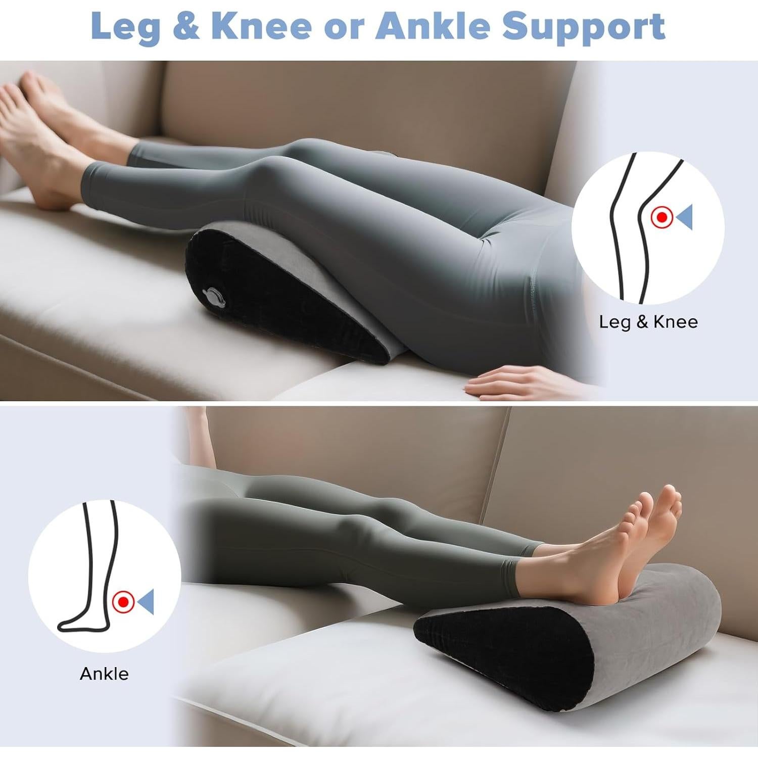 Cojín Wedge Inflable USHMA Gris para Viajar y Dormir