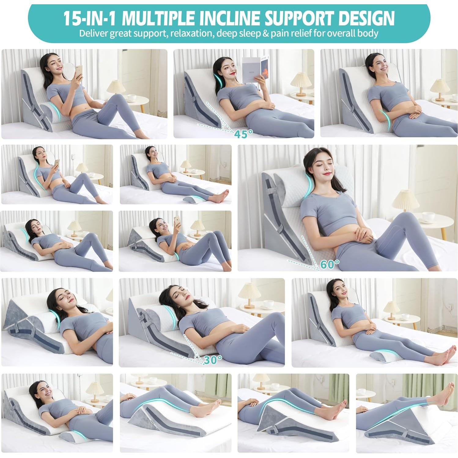 Cojín en cuña ortopédico Simpledad 3 en 1 ajustable 60 cm