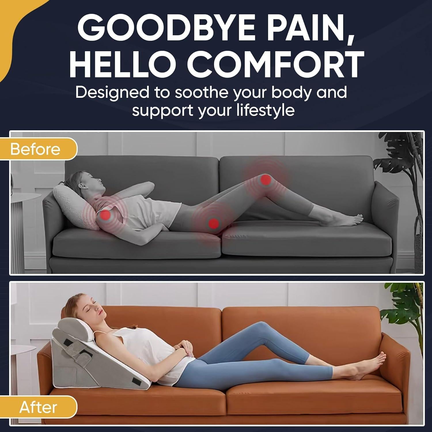 Almohada en Cuña Ajustable PRYZON WPG001 3 Piezas para Reflujo