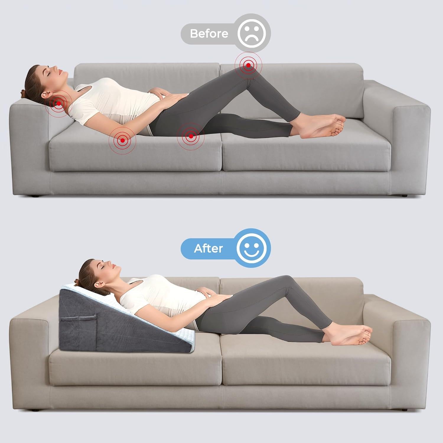 Almohada en Cuña Puredown 61x61x30.5cm para Reflujo y Soporte