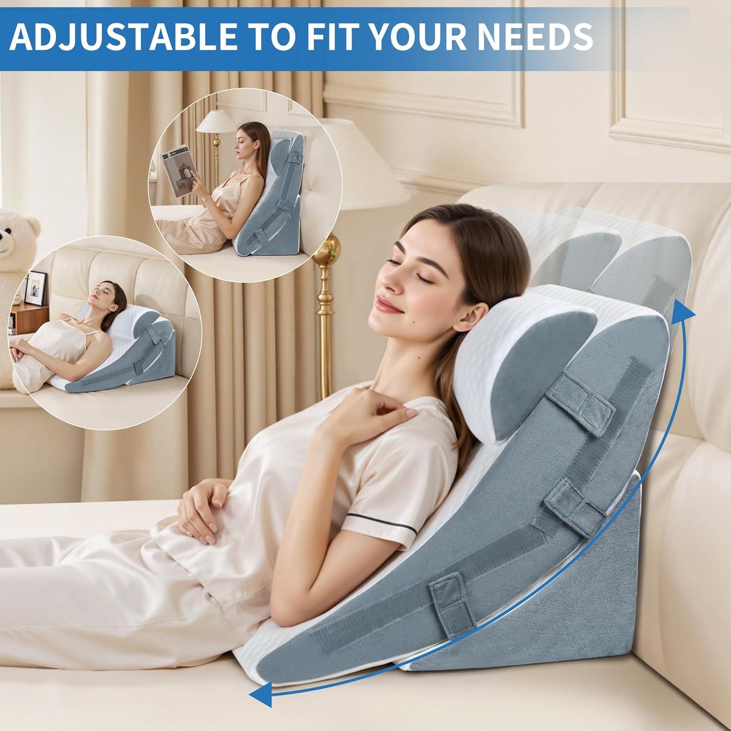 Almohada en Cuña Ortopédica VRSHOAT Ajustable para Dormir