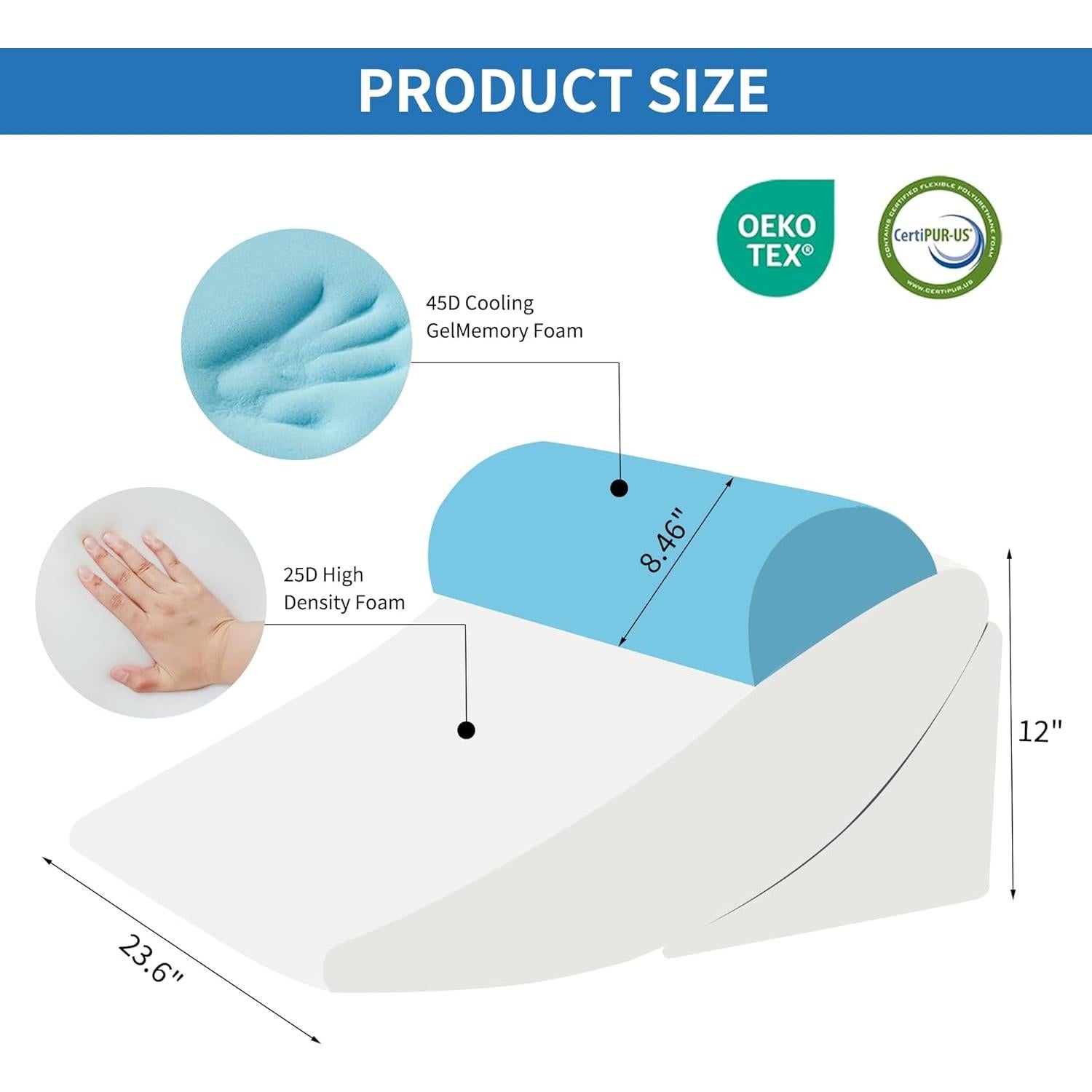 Almohada en Cuña Ortopédica VRSHOAT Ajustable para Dormir