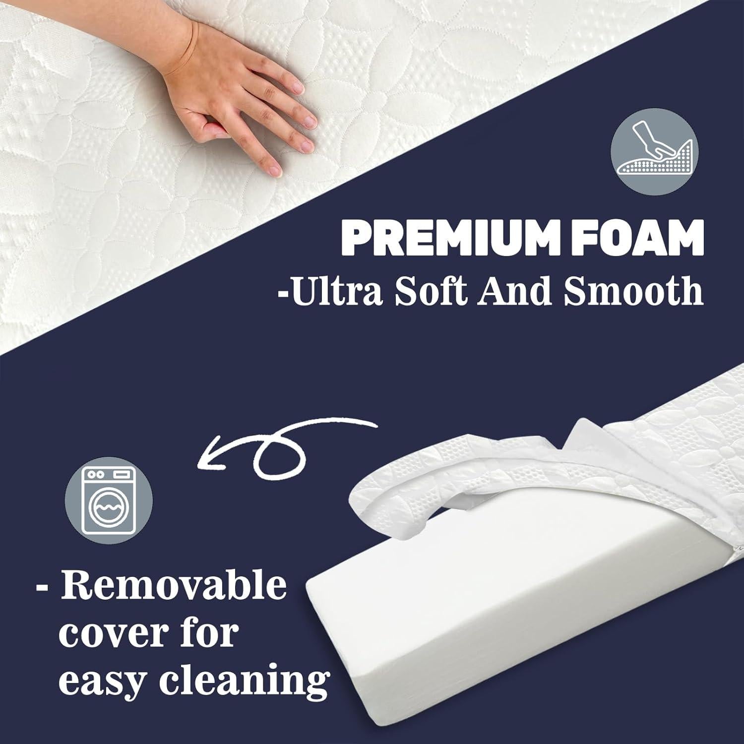 Cojín en cuña Asatdd para cama King, espuma viscoelástica 193x25.4 cm