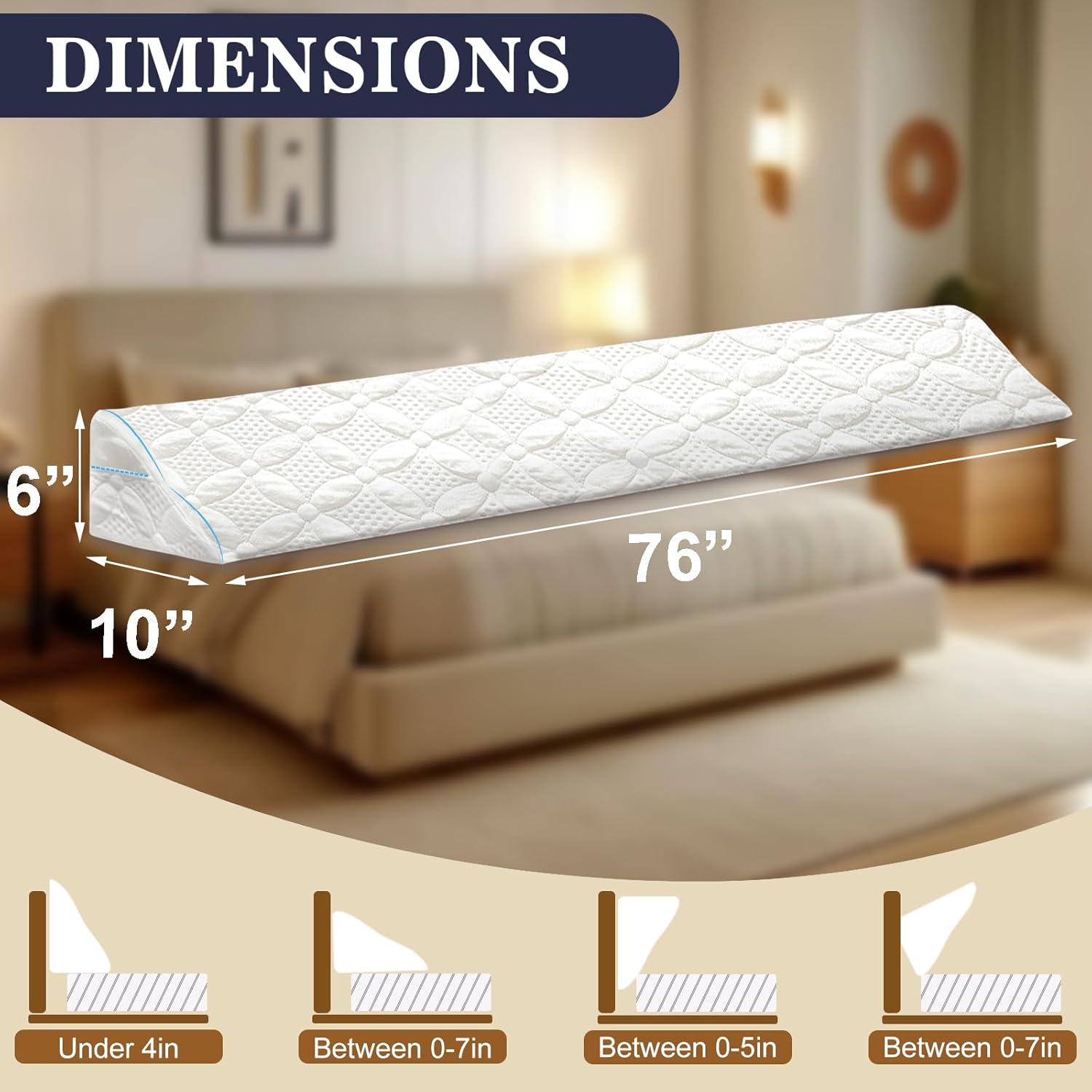 Cojín en cuña Asatdd para cama King, espuma viscoelástica 193x25.4 cm