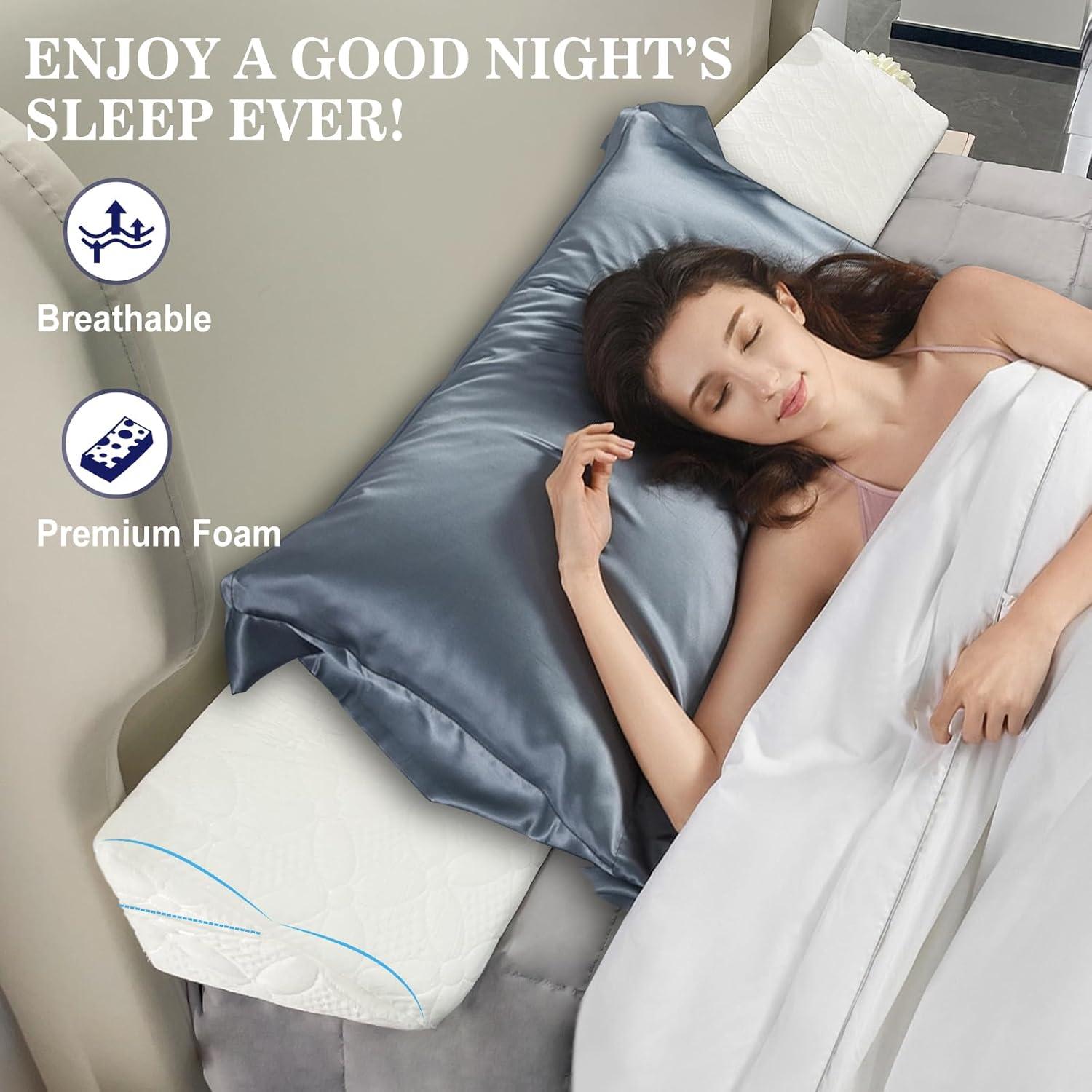 Cojín en cuña Asatdd para cama King, espuma viscoelástica 193x25.4 cm