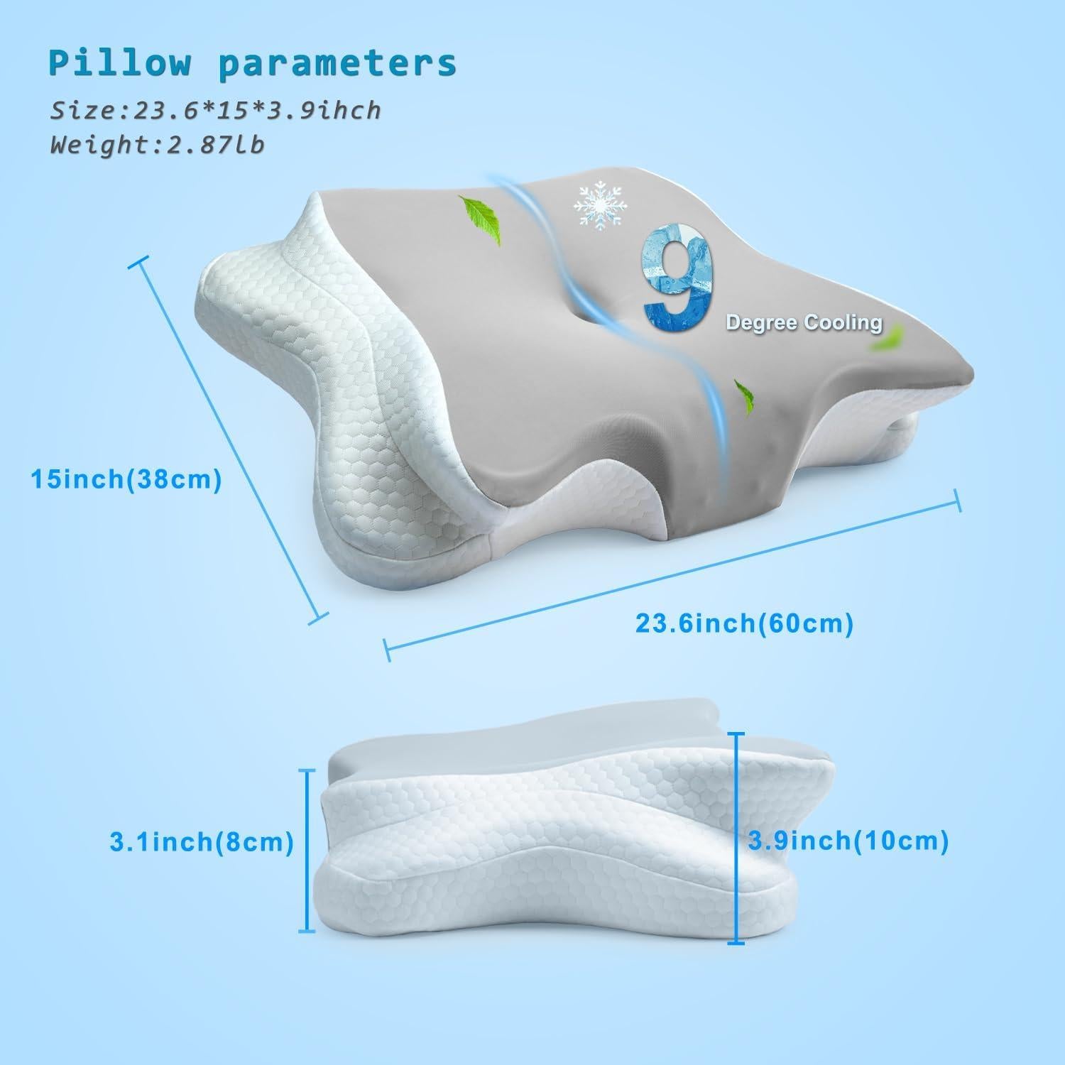 Almohada cervical Newpol NP-688 viscoelástica refrigerante