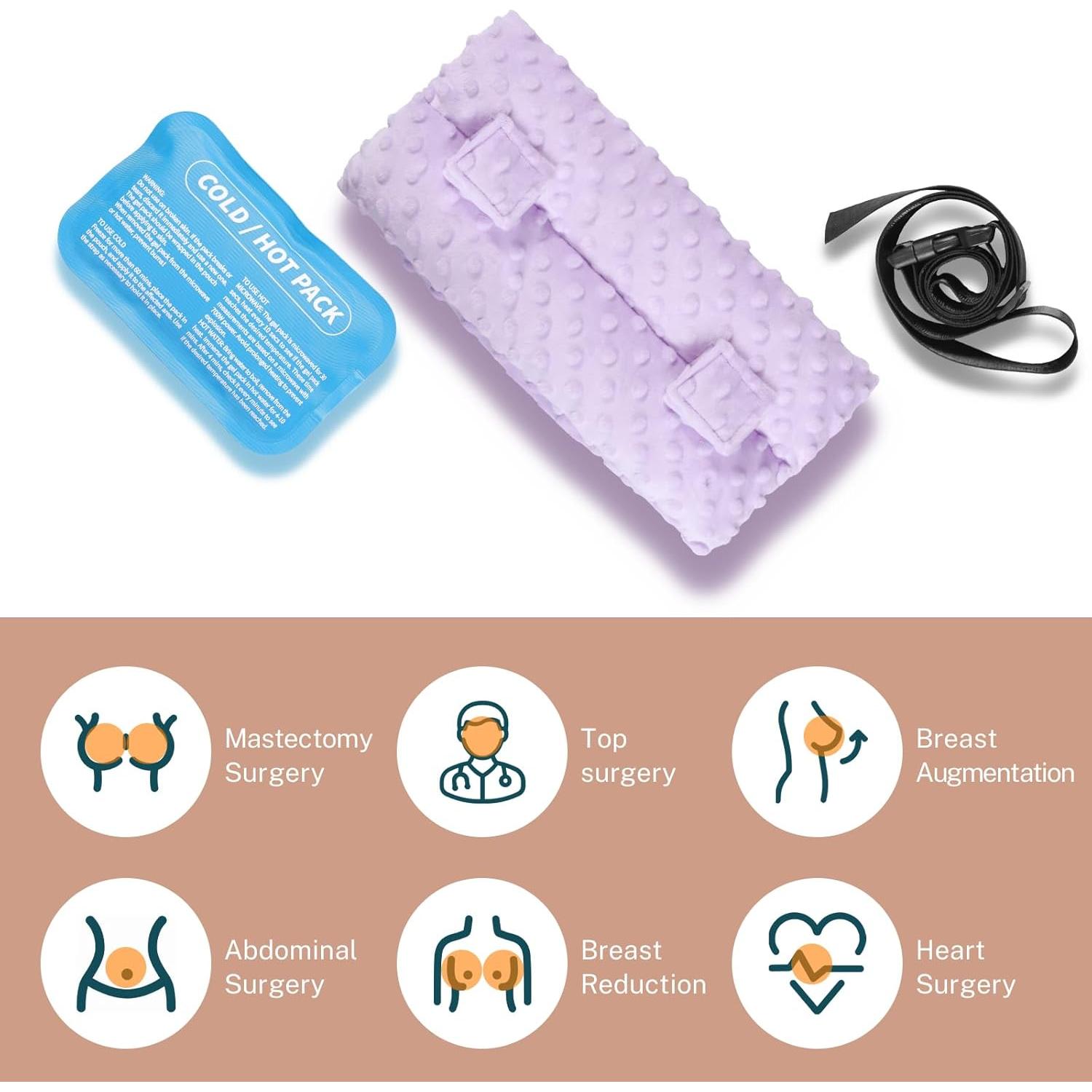 Almohada Abdominal Ajustable KUAZIDAR para Recuperación Post-Cirugía