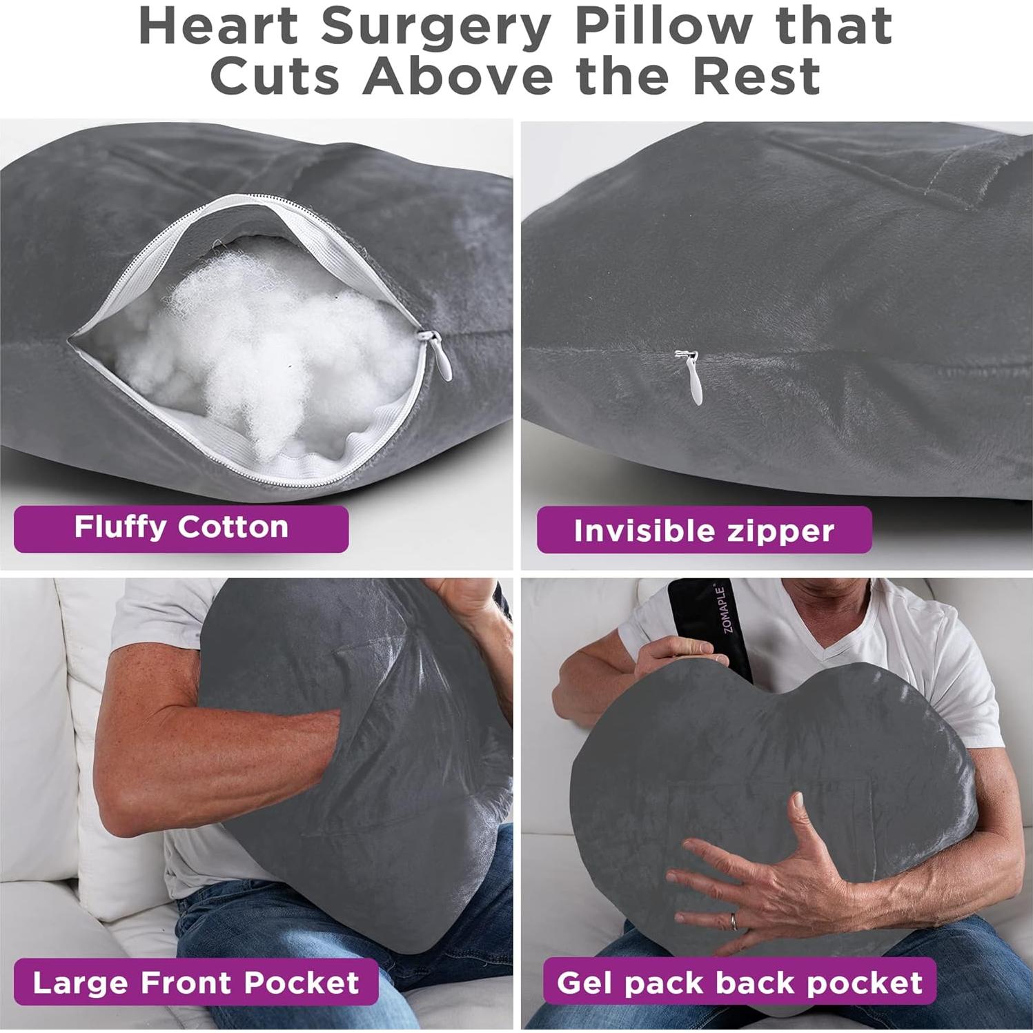 Almohada en forma de corazón Zomaple para recuperación postquirúrgica